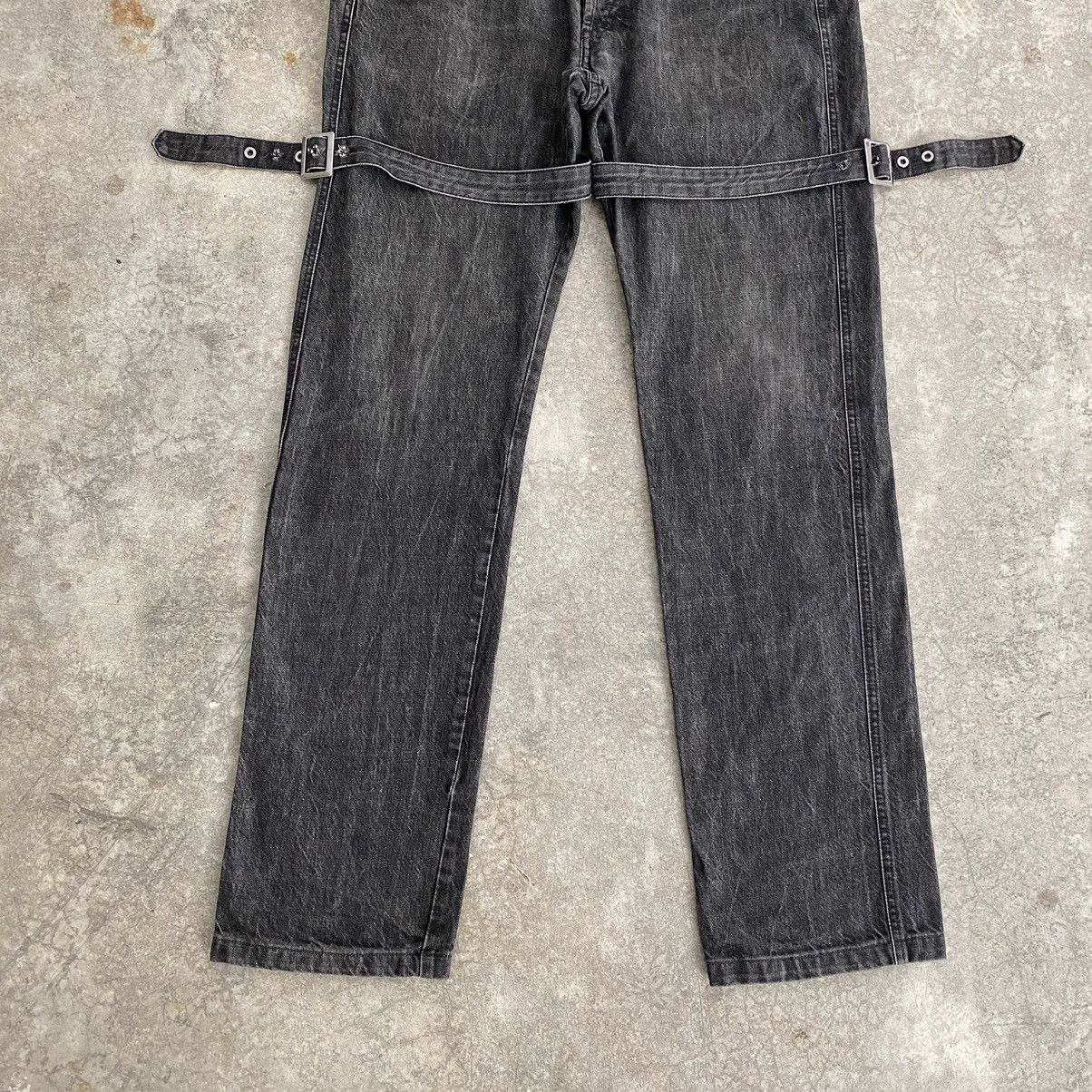 Versace 2004 Archive Versace Sanded Black Bondage Denim Jeans Size US 38 / EU 54 - 5 Thumbnail