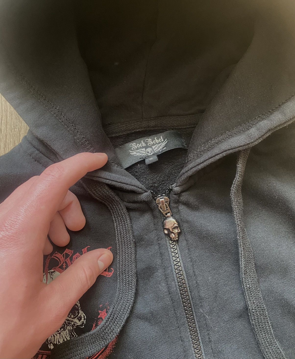 Affliction × Vintage Affliction STYLE Grunge Y2K Cyber skull Hoodie black Size US S / EU 44-46 / 1 - 4 Thumbnail