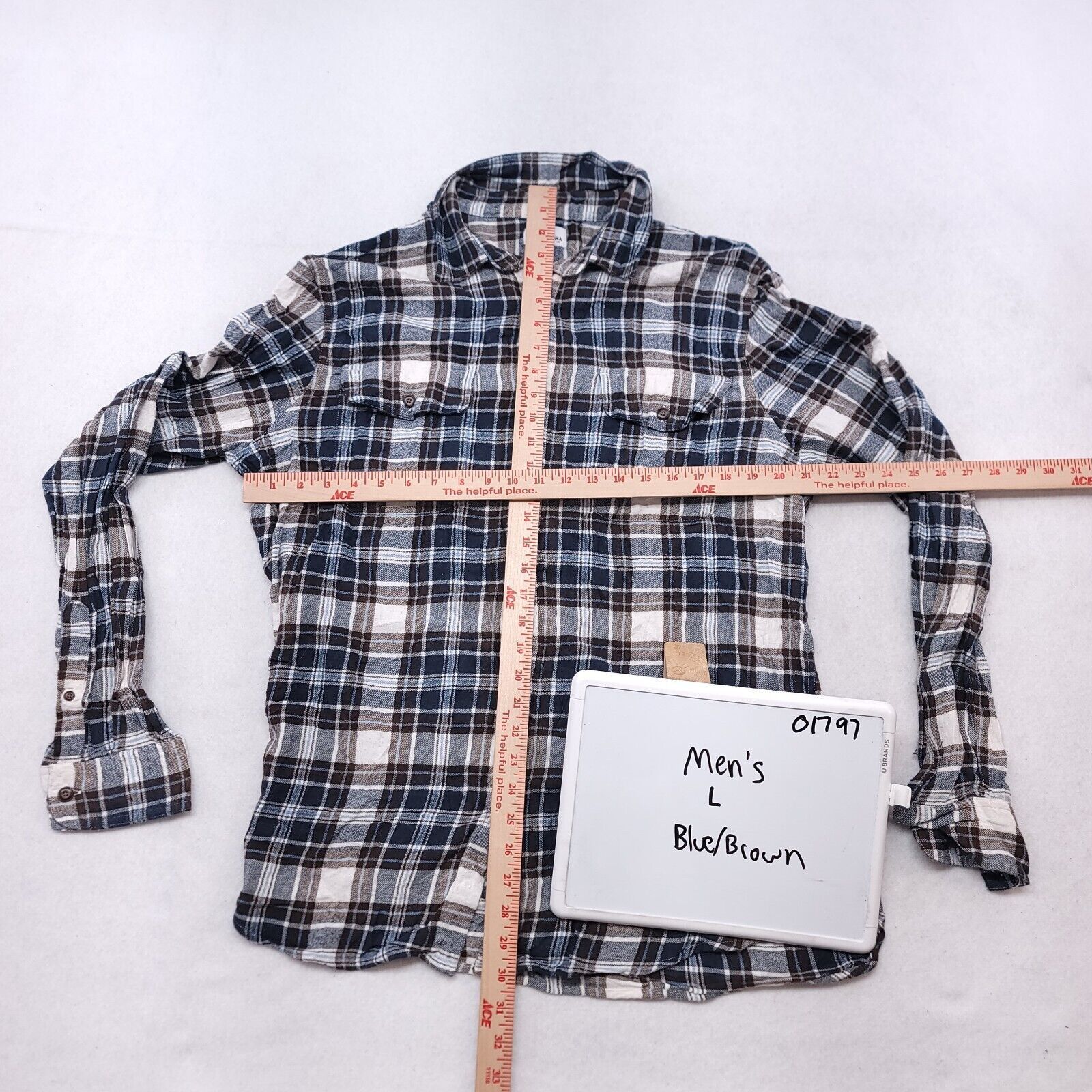 Croft & Barrow Croft & Barrow Tartan Flannel Casual Shirt Mens Size L Blue Size US L / EU 52-54 / 3 - 6 Thumbnail