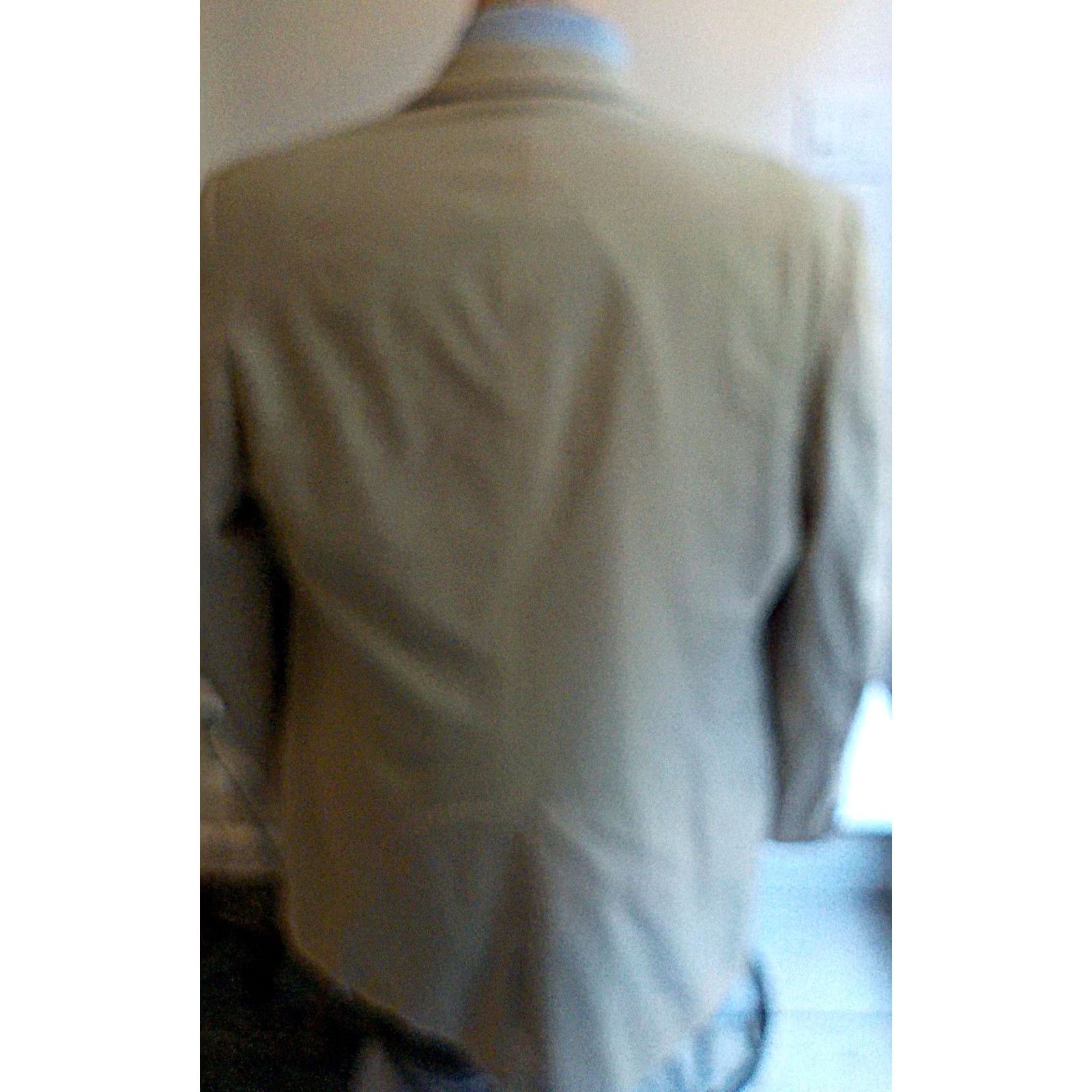 Vintage VINTAGE Oxxford Clothes Two-Button Beige Sport Coat Jacket Men 42R, Regular, Neiman Marcus, Notch Lapel, Fully Lined Speical Size US XS / EU 42 / 0 - 4 Thumbnail