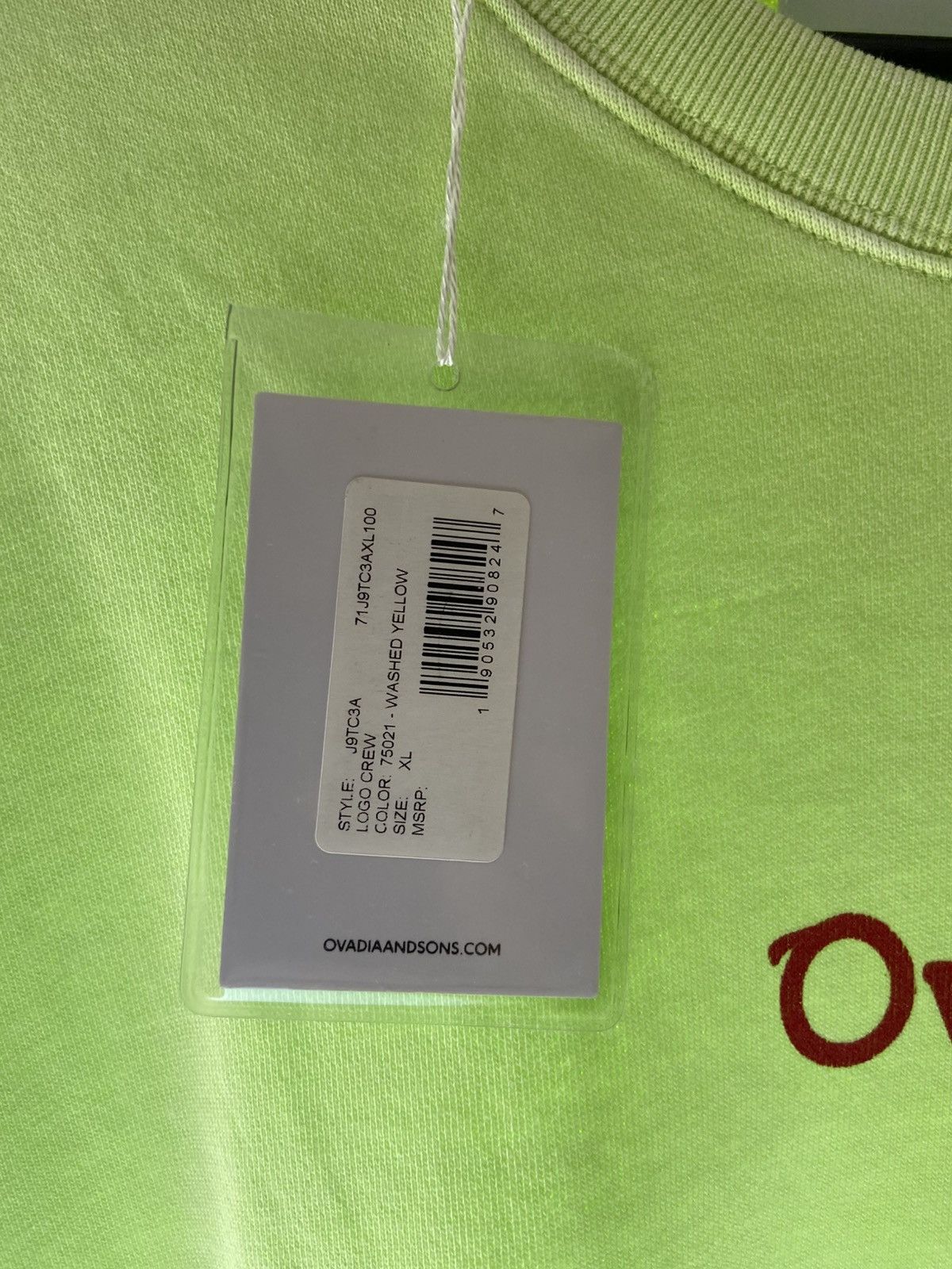 Ovadia & Sons Ovadia & Sons Logo Crewneck Sweatshirt Washed Neon Yellow Size US XL / EU 56 / 4 - 5 Thumbnail