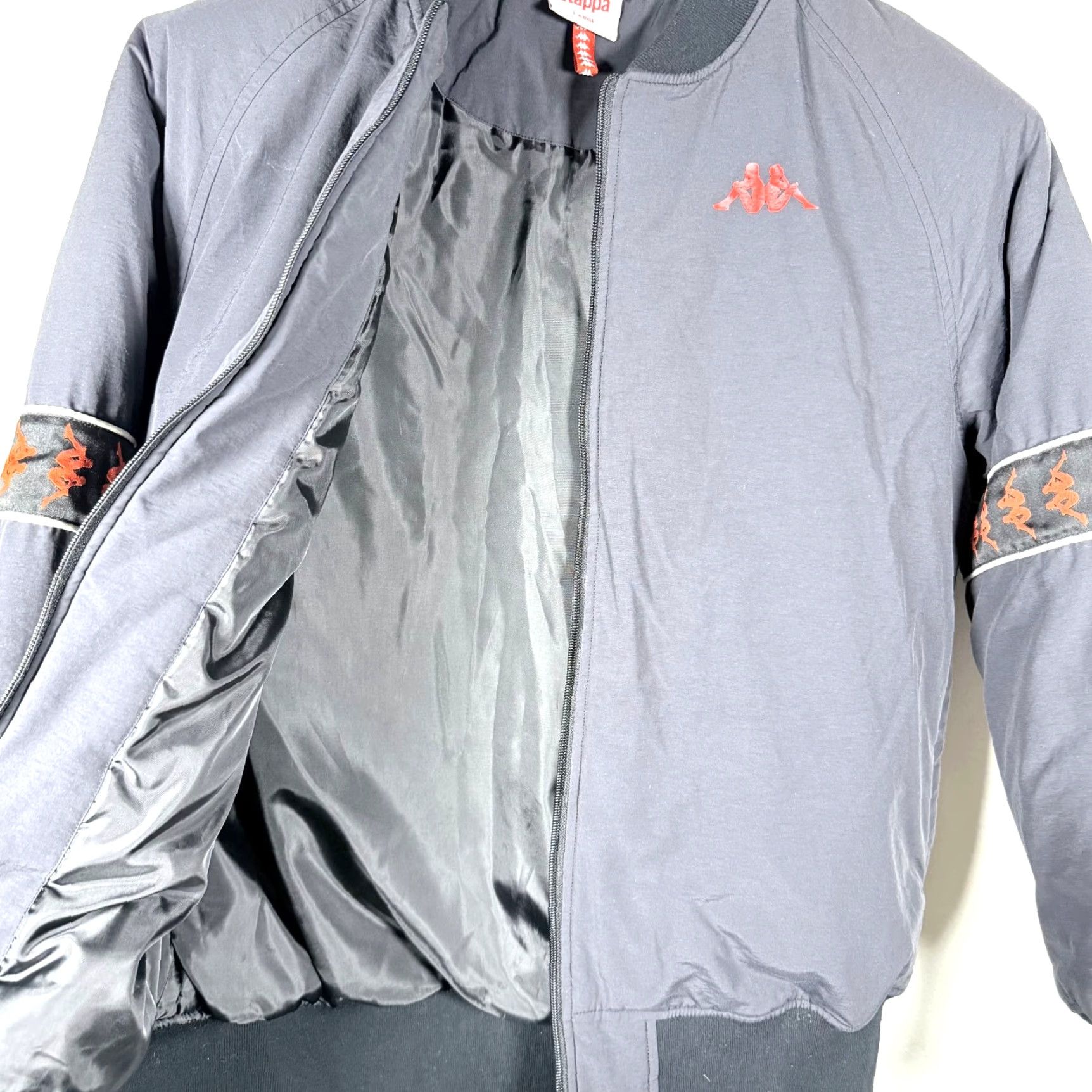 Kappa Kappa Bomber Jacket Men Large Gray Logo Full Zip Sports Vintage No Size US L / EU 52-54 / 3 - 3 Thumbnail