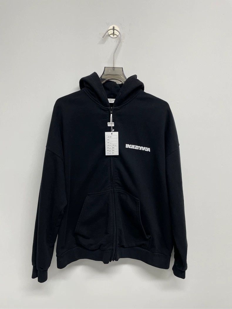 Balenciaga Loose zipper hooded sweater black