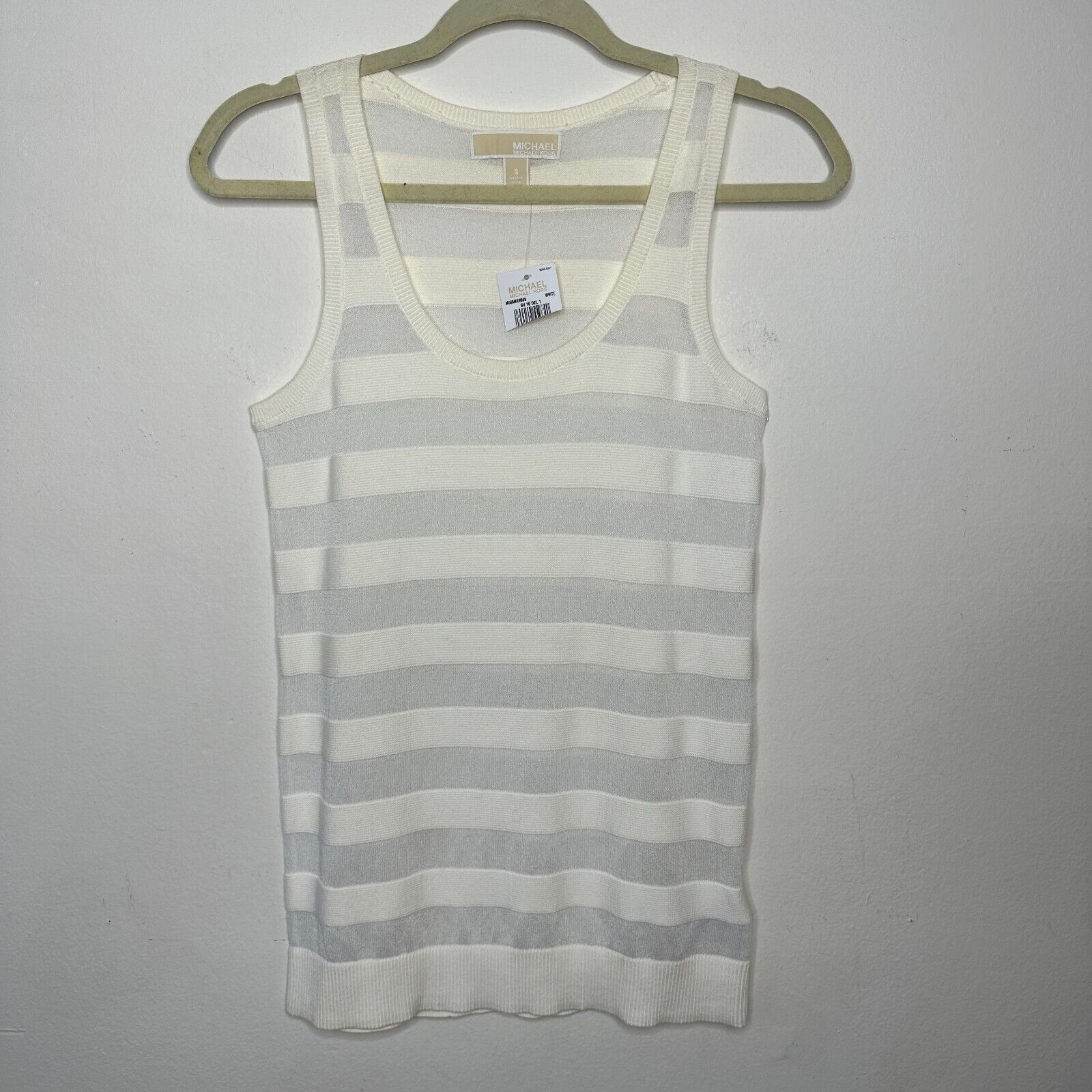 Michael Kors NWT Michael Kors Cream Sheer Stripes Scoop Neck Tank Top SM Size S / US 4 / IT 40 - 12 Thumbnail