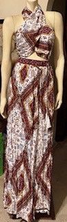 Shein Bohemian Two - Piece Halter Top and Skirt Set Size L / US 10 / IT 46 - 4 Thumbnail