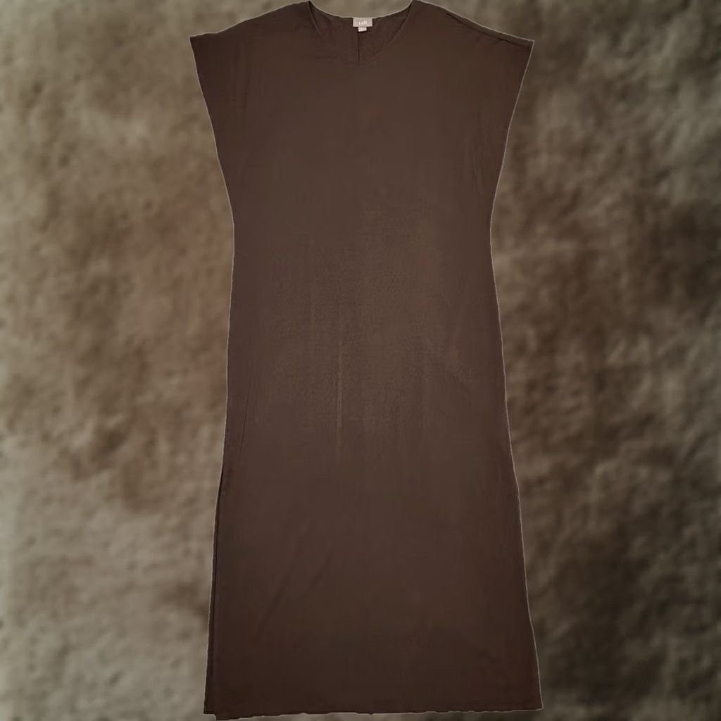 J. Jill J Jill Vacation Dress XS Brown Midi Maxi Slits Dolman Pullover Casual Everyday Jersey Rayon Spandex Ladies Womens Sundress Modern - Size XS / US 0-2 / IT 36-38 - 1 Thumbnail