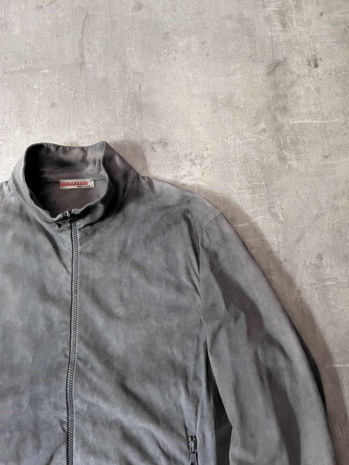 Prada Prada 2007 Cafe Racer sude grey zip leather jacket Size US L / EU 52-54 / 3 - 4 Thumbnail