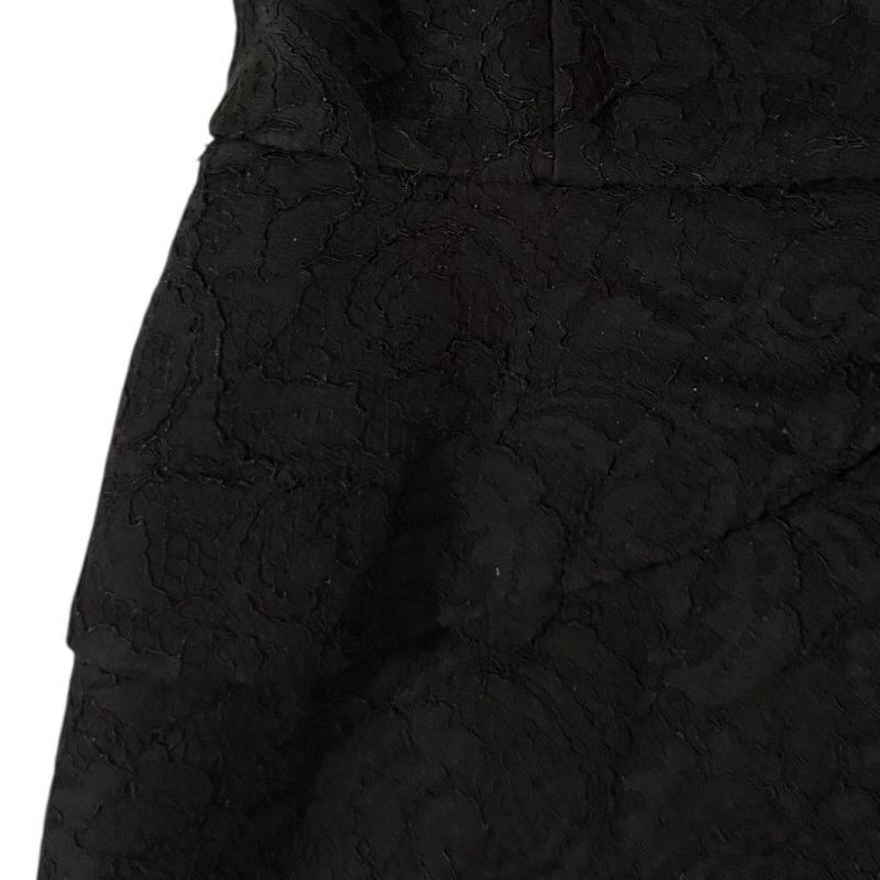 White House Black Market BHWM Black Lace Cocktail Dress Size 14 Knee Length Floral Size L / US 10 / IT 46 - 4 Thumbnail