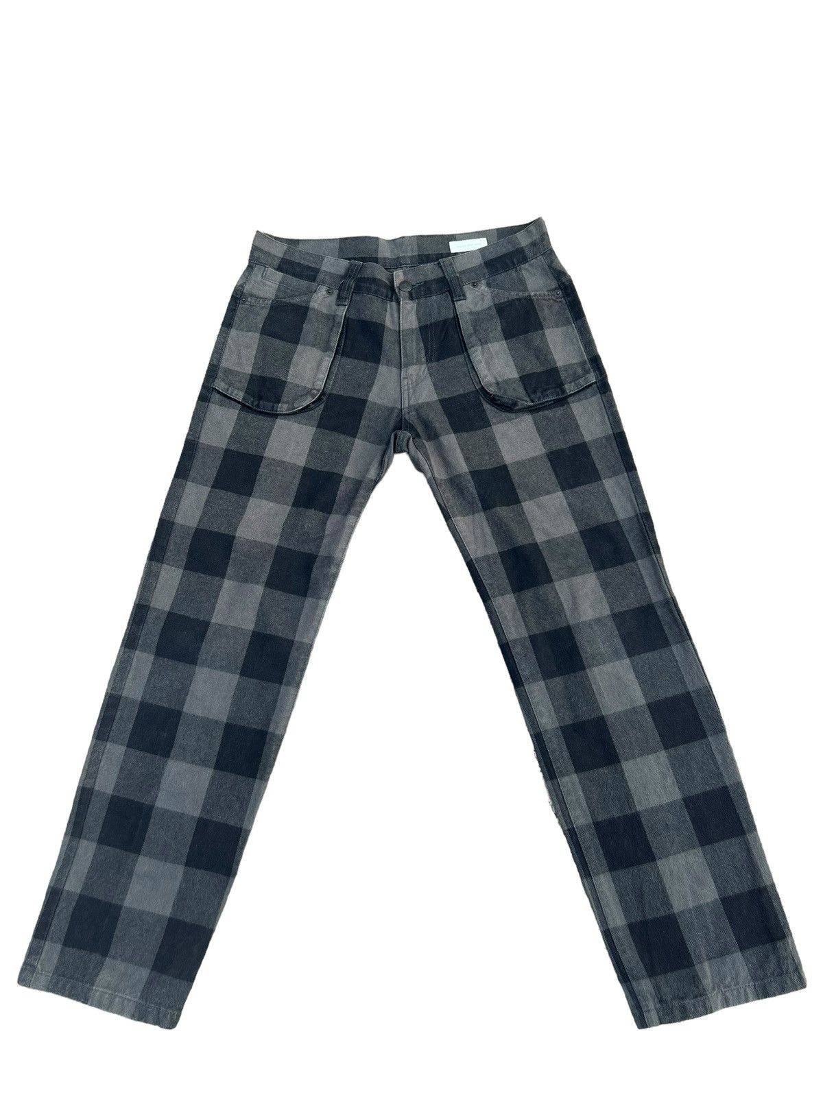Vintage Japan Brand WORLD WIDE LOVE! Tartan Punk Zipper Bondage Size US 30 / EU 46 - 1 Thumbnail