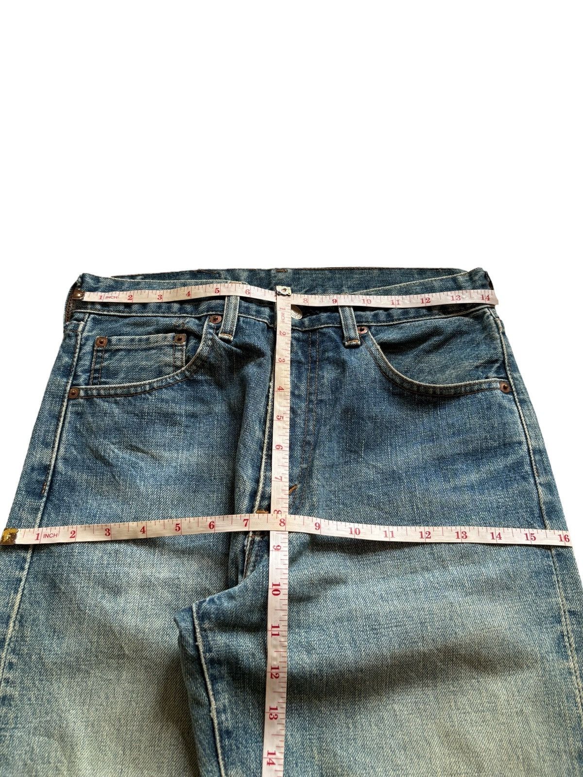 Levi's Vintage 80s Levis 502XX Big E Selvedge Distress Loose Jean Size US 28 / EU 44 - 14 Thumbnail