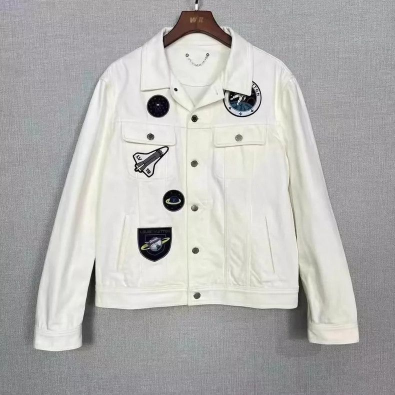 Louis Vuitton Louis Vuitton White Astronaut Embroidered Denim Jacket- DMC Size US L / EU 52-54 / 3 - 1 Thumbnail