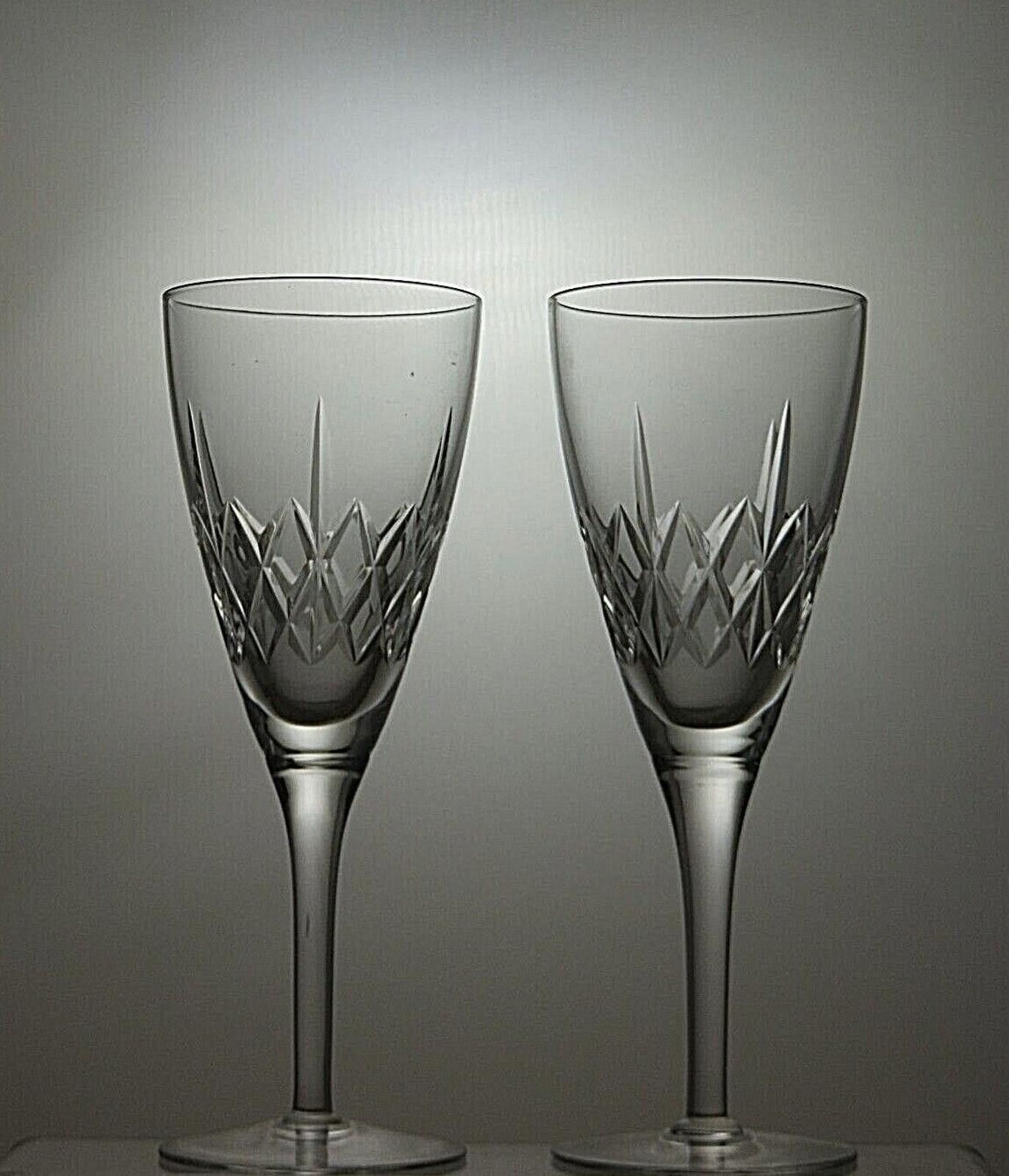 The Unbranded Brand Lead Crystal Cut Glass Set Of 2 Wine Glasses 7 1/2" Size ONE SIZE - 2 Thumbnail