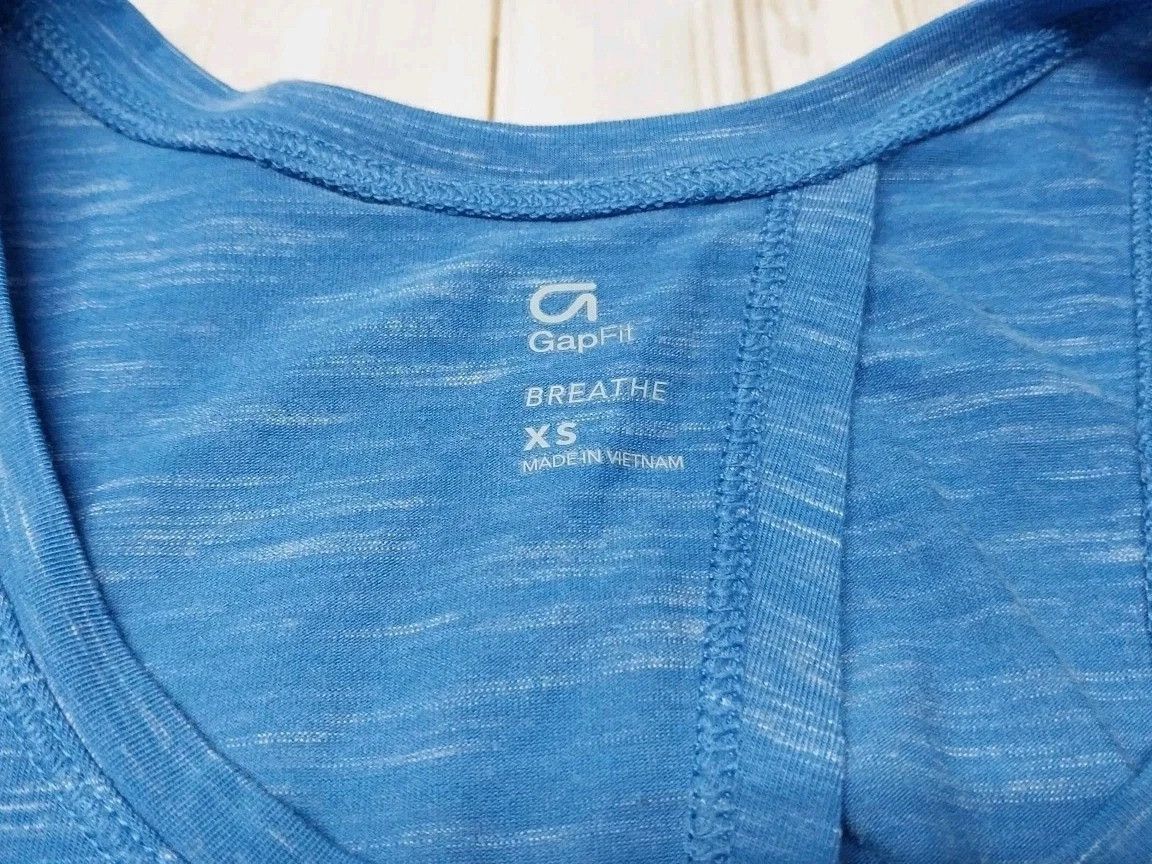 Gap Gap Fit Breathe Women XS Marled Blue Tie Back Knot Tank Size XS / US 0-2 / IT 36-38 - 3 Thumbnail