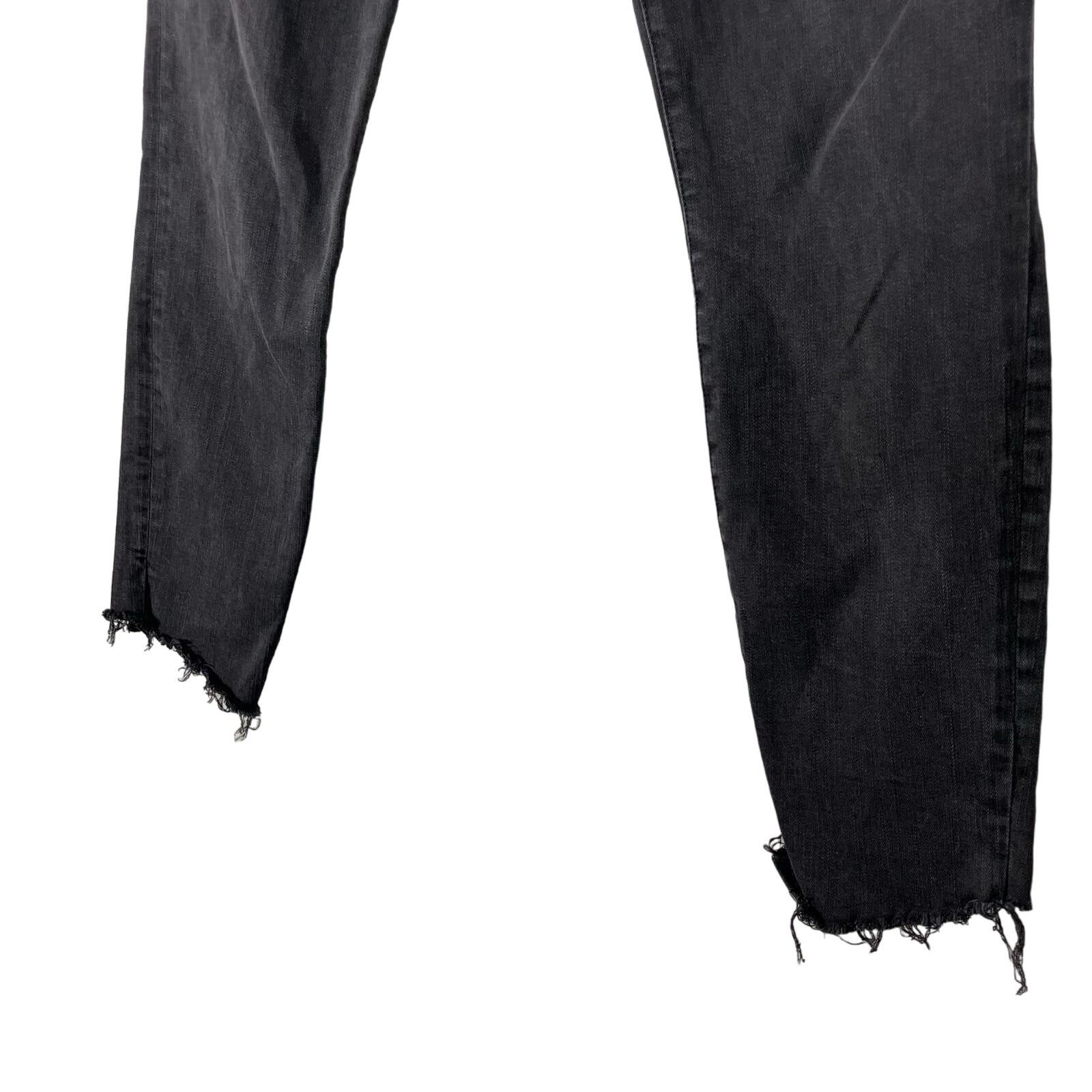 Frame Frame Denim Black Le High Skinny Ripped Raw Hem Ankle Jeans Size 30" / US 8 / IT 44 - 5 Thumbnail