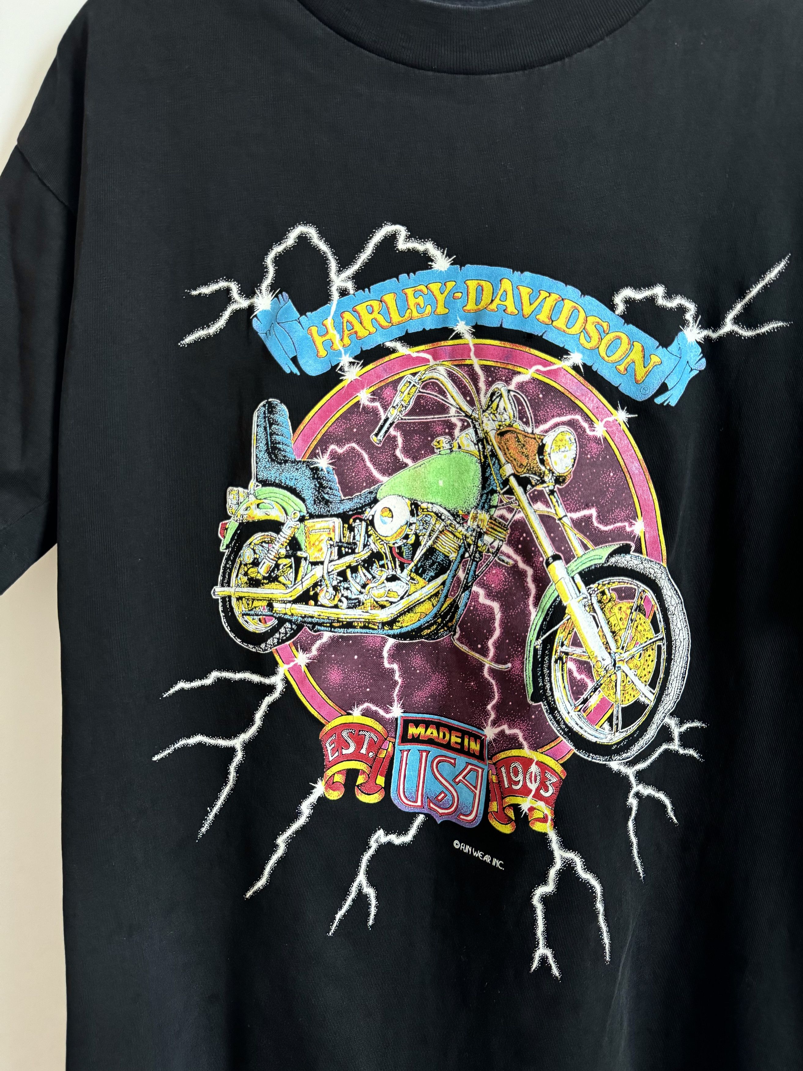 Harley Davidson Vintage Harley-Davidson "Made in USA" Black T-shirt Large Size US L / EU 52-54 / 3 - 2 Thumbnail