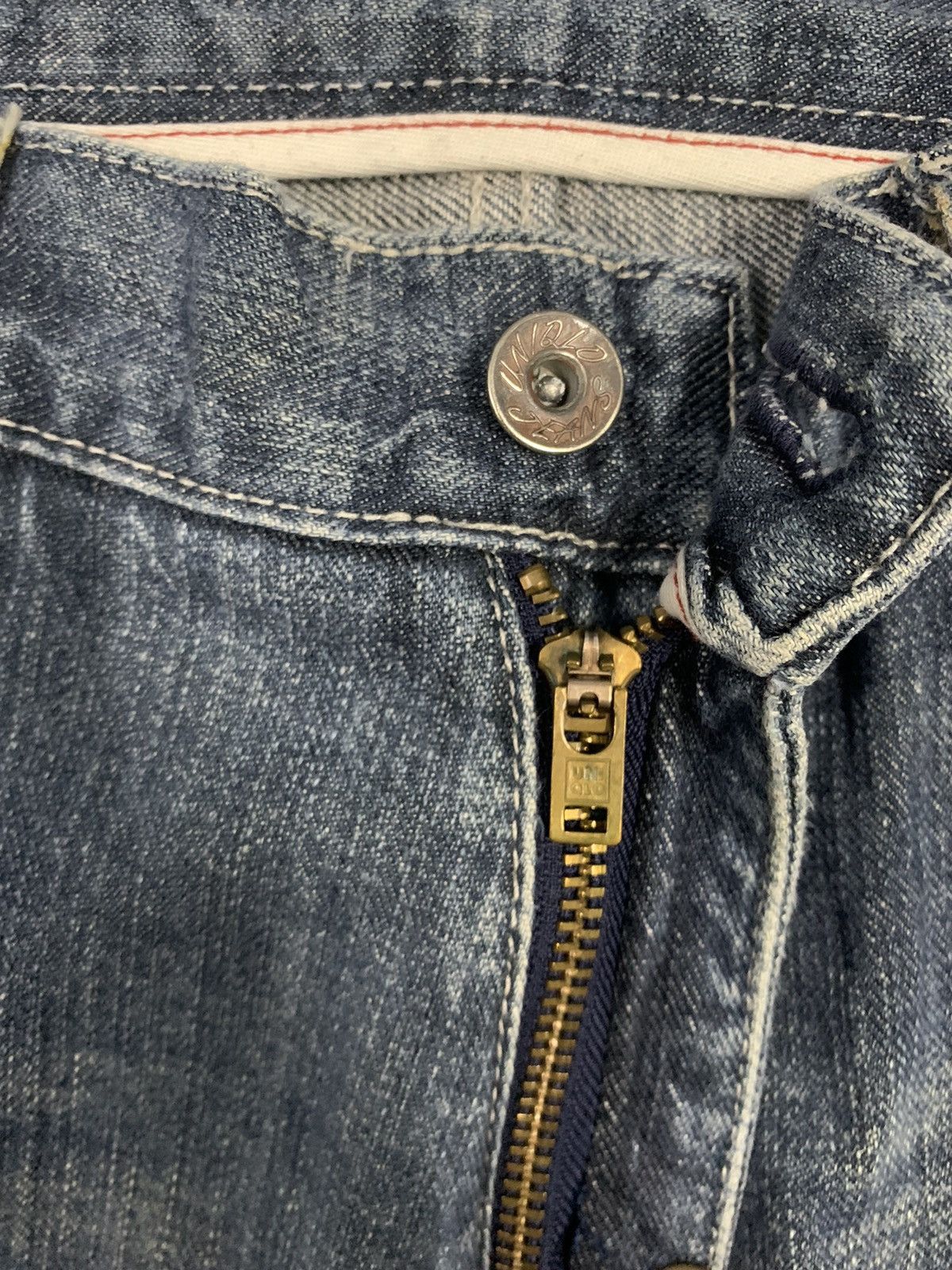Jun Takahashi Vintage Y2K Uniqlo S002 Faded Loose Fit Distressed Jeans Size US 32 / EU 48 - 4 Thumbnail