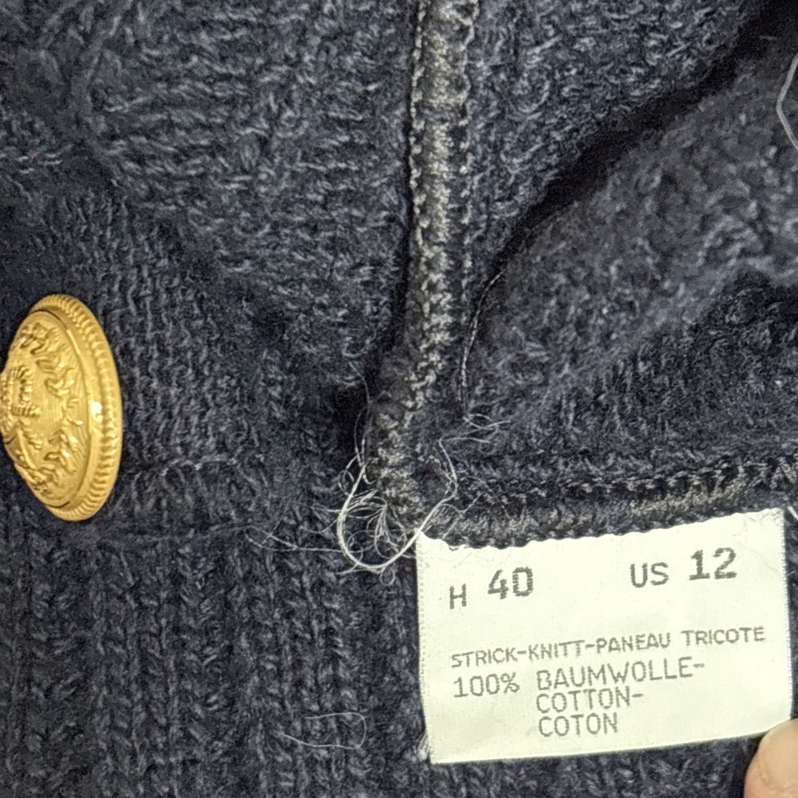 Bogner Bogner Sweater Womens 12 40 Varsity Tennis Cardigan Black Co Size XL / US 12-14 / IT 48-50 - 8 Thumbnail