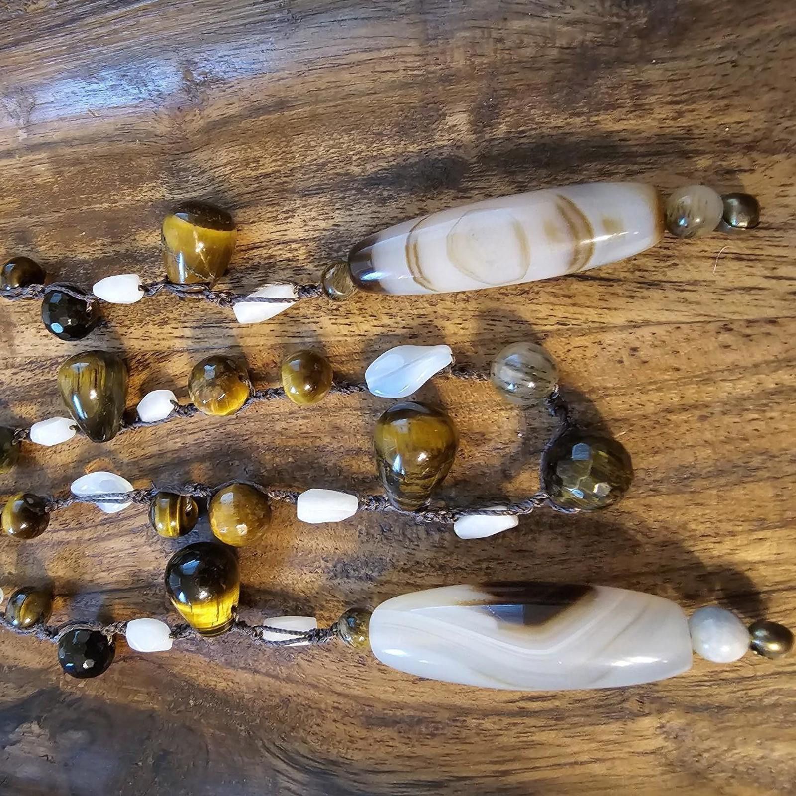 Designer Handmade Lariat Style Tiger's Eye Necklace Size ONE SIZE - 8 Thumbnail