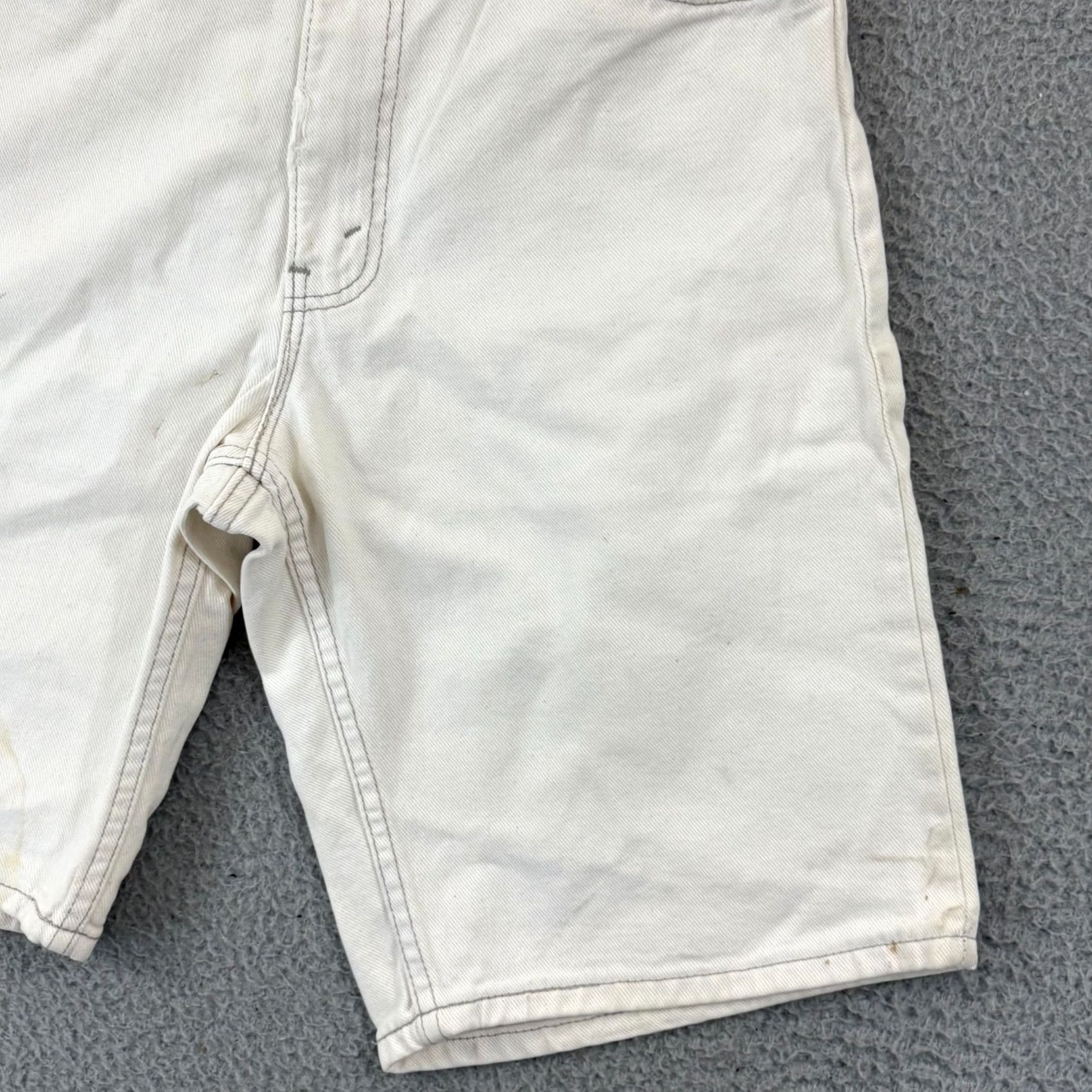 Levi's VINTAGE Levi’s 550 Shorts Men’s 31 White Light Wash Denim Orange Tab 10” Casual 90s USA Mens Size US 31 - 3 Thumbnail