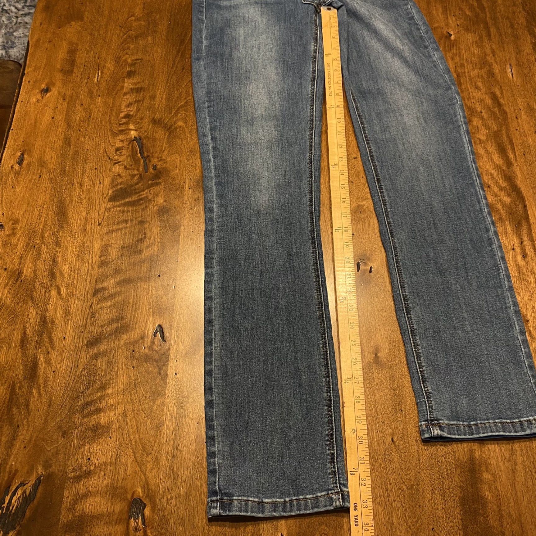Vintage Long Tall Sally Jeans Womens 6 Tall Blue Denim High Rise Straight Stretch 25x32 Size 28" / US 6 / IT 42 - 7 Thumbnail