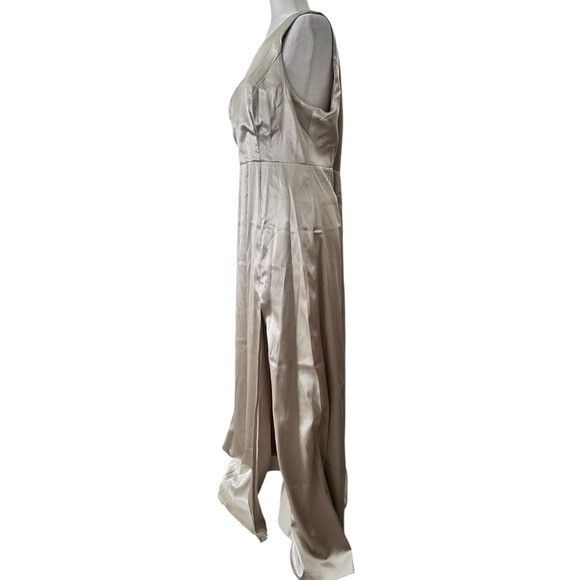 Other Birdy Grey One-Shoulder Satin Gown in Champagne Gold Size XL / US 12-14 / IT 48-50 - 4 Thumbnail