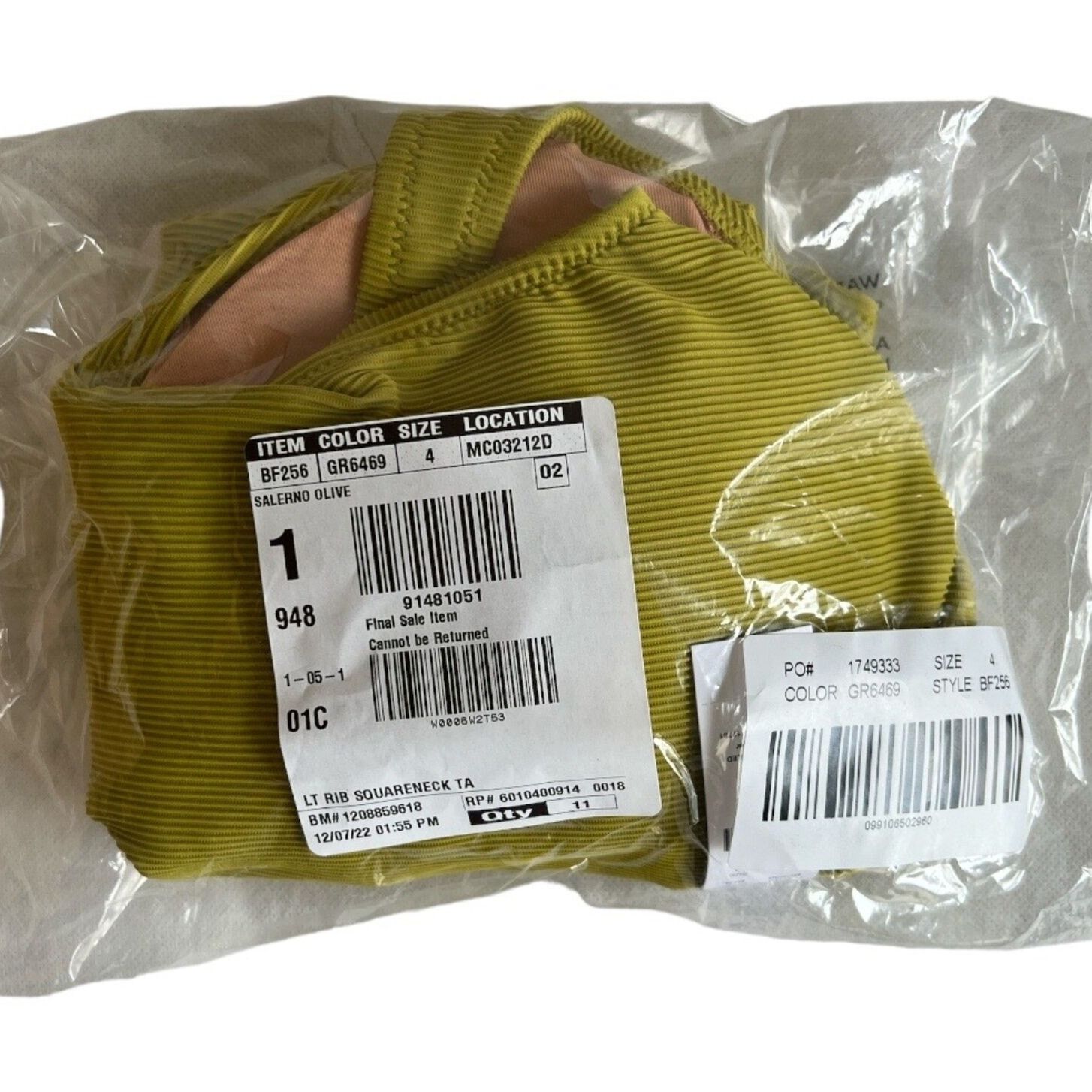 J.Crew J.CREW Salermo Olive Ribbed One-piece Swimsuit, US4 Size ONE SIZE - 6 Thumbnail