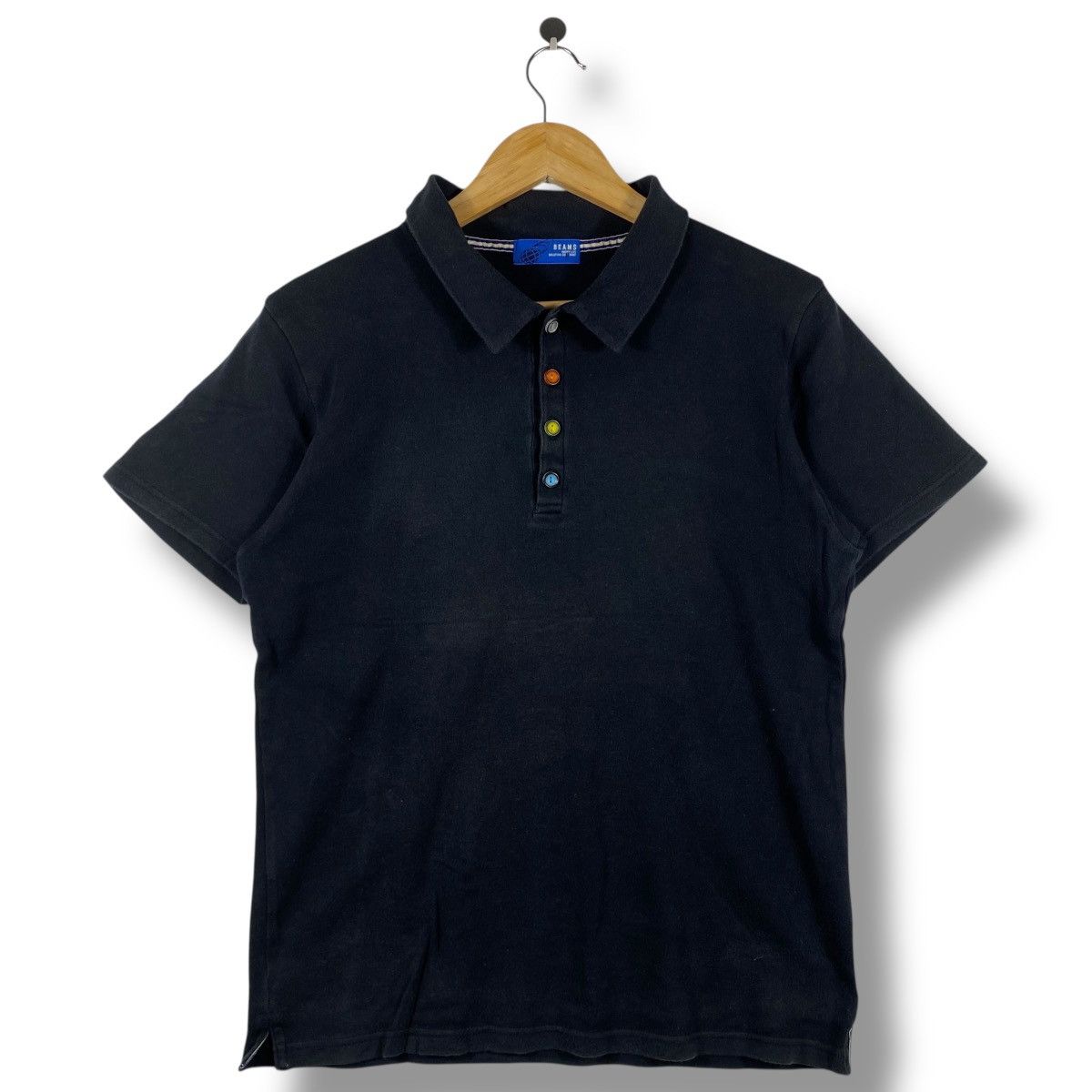 Beams Japan Japanese Brand BEAMS Multi Colour Black SS Polo Shirt Size US M / EU 48-50 / 2 - 1 Thumbnail