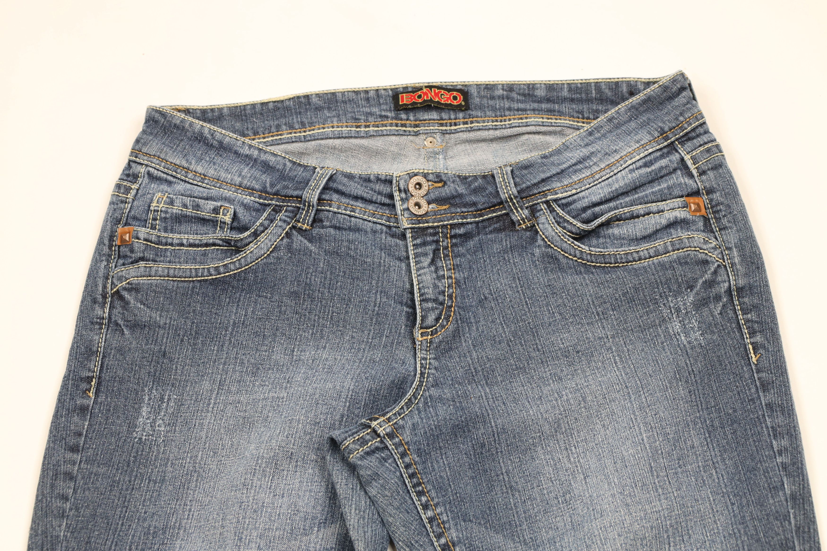 Vintage Vintage Y2K Streetwear Thick Stitch Flared Denim Jeans Size 40" / US 18 - 2 Thumbnail