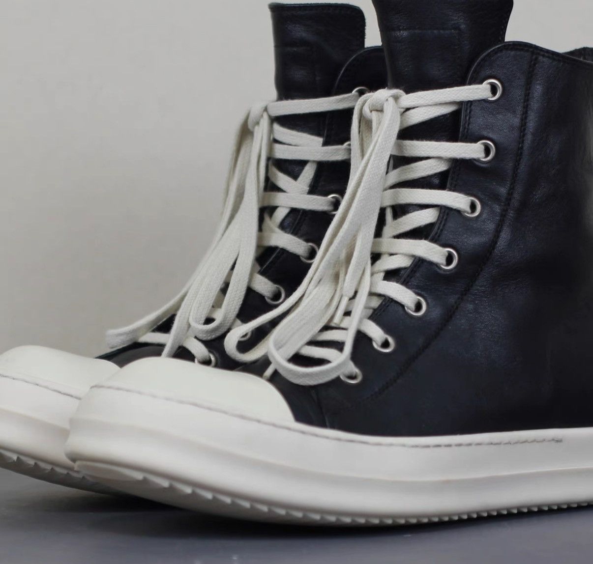 Rick Owens Rick Owens Leather Bubble Converse-Inspired Sneakers Size US 7 / EU 40 - 2 Thumbnail