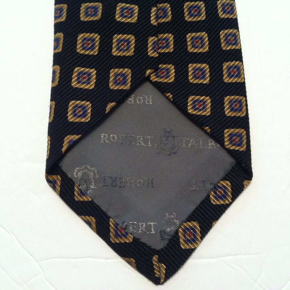 Robert Talbott ROBERT TALBOTT MEN'S NEW BLACK 100%SILK TIE WIDTH: 3 5/8" Size ONE SIZE - 6 Thumbnail