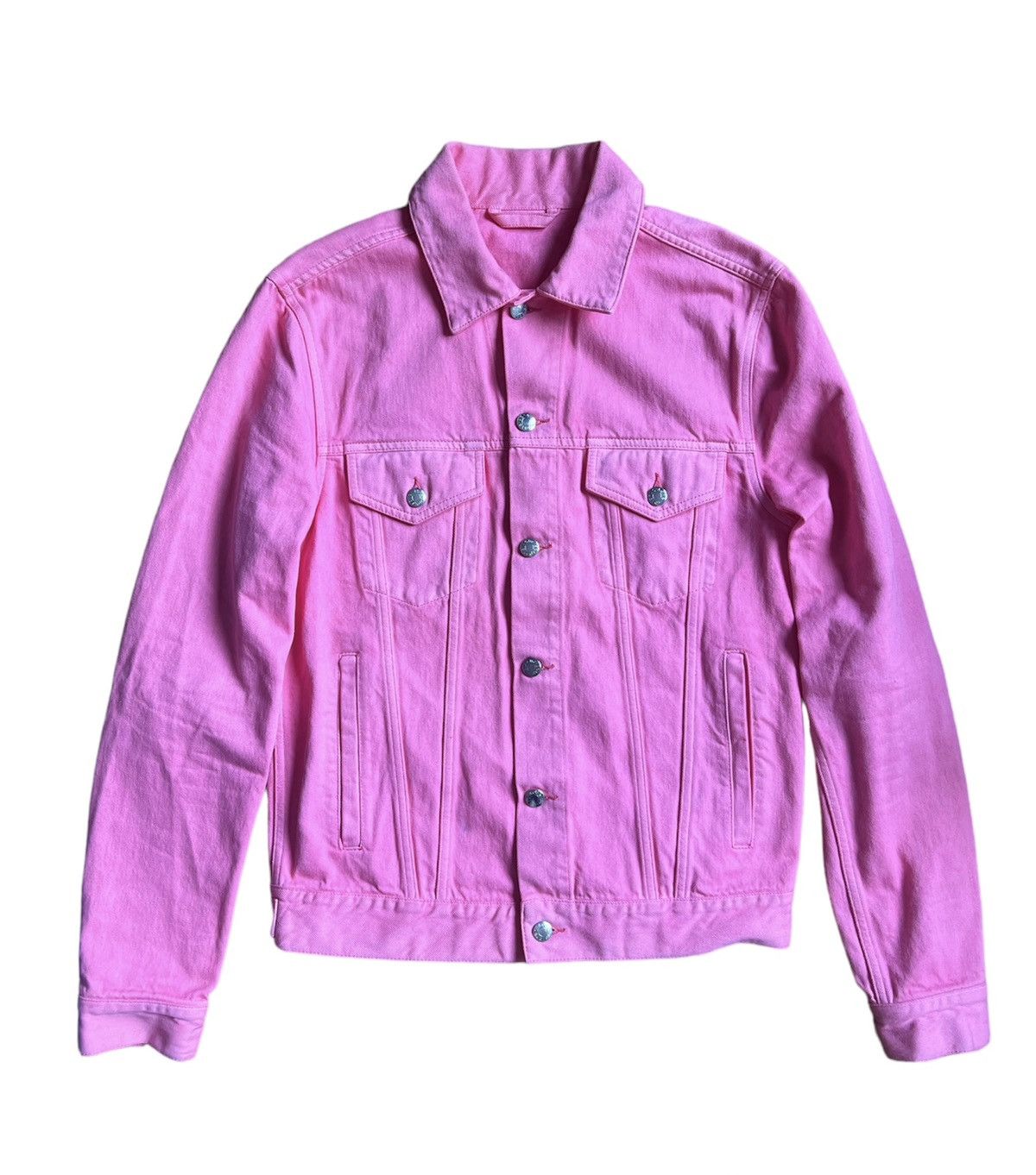 image of Acne Studios ”Beat” Marisol Pop Denim Jacket Sample in Pink, Men's (Size Medium)