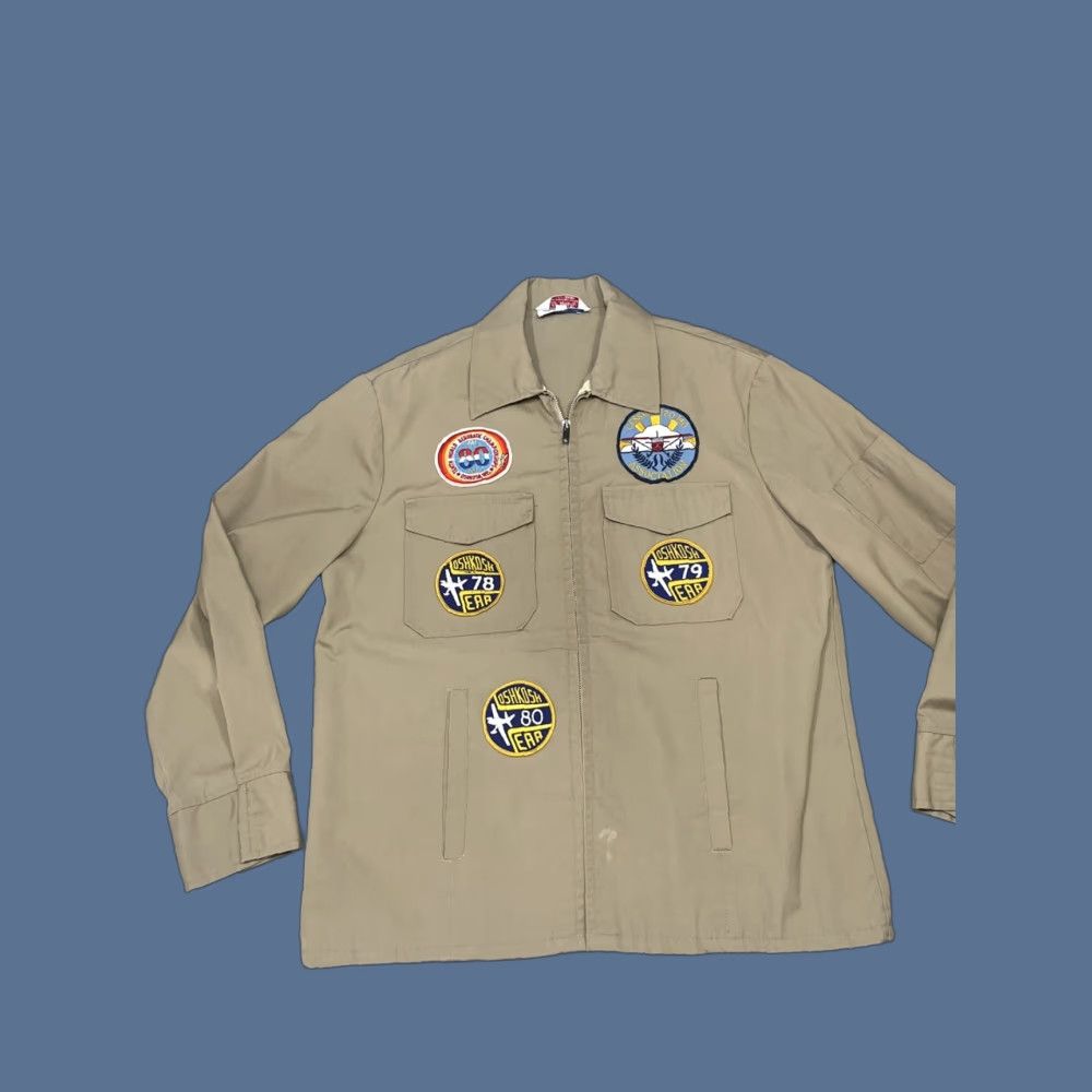 Vintage VINTAGE Flight Apparel Inc Bomber Jacket Mens M Brown Patches Oshkosh Hammonton Airport Short Zip Collared 80s Retro Transportation Aviation Size US M / EU 48-50 / 2 - 1 Thumbnail