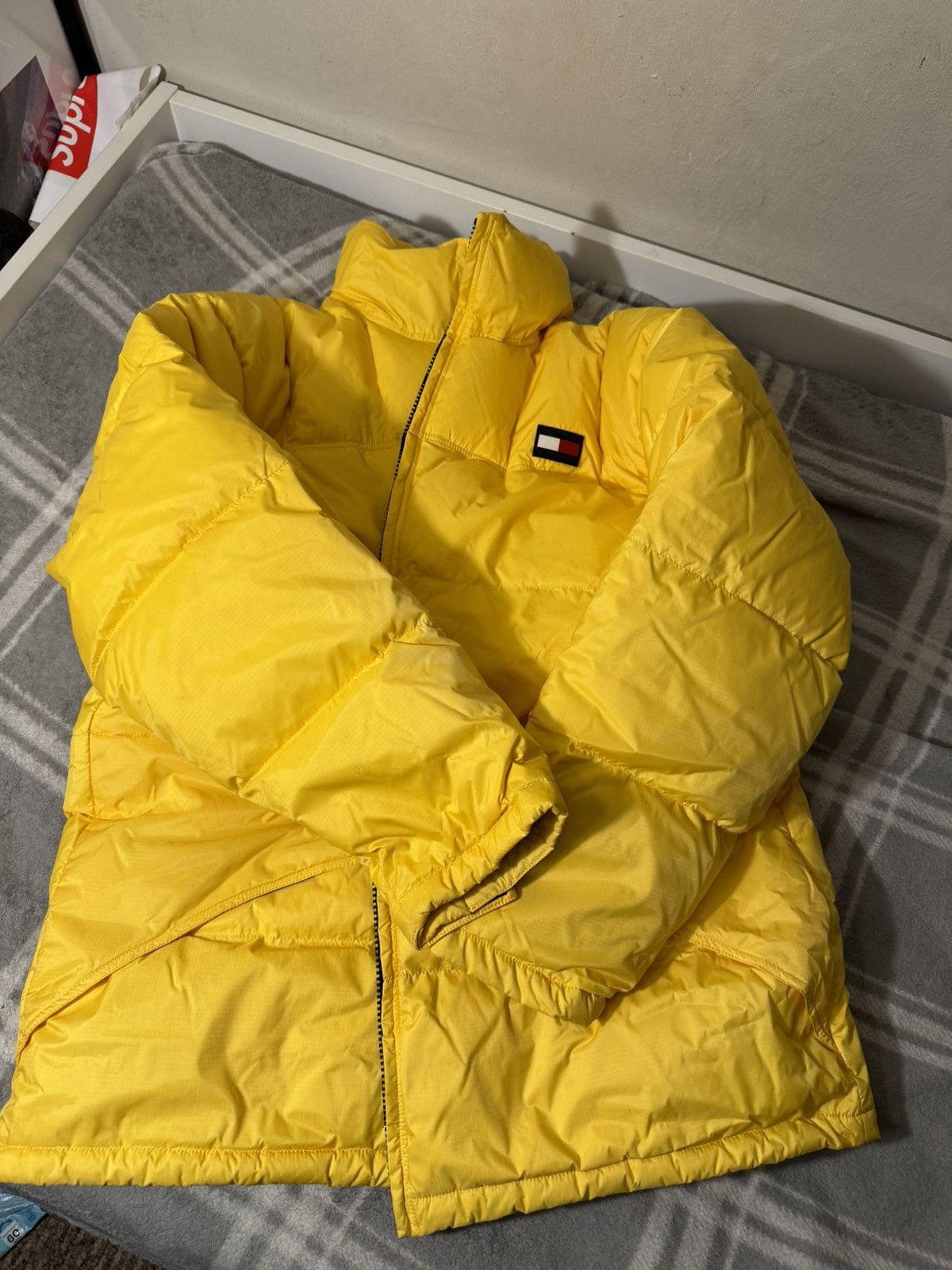 image of Tommy Hilfiger Puffer Jacket in Yellow, Men's (Size XL)