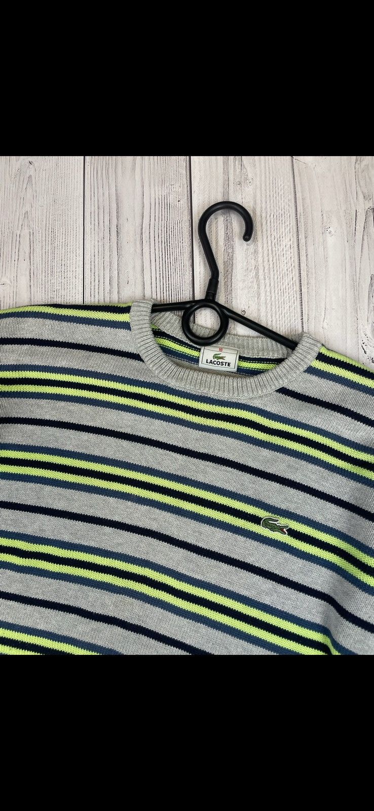 Lacoste Vintage striped Lacoste sweater size XL logo Size US XL / EU 56 / 4 - 4 Thumbnail