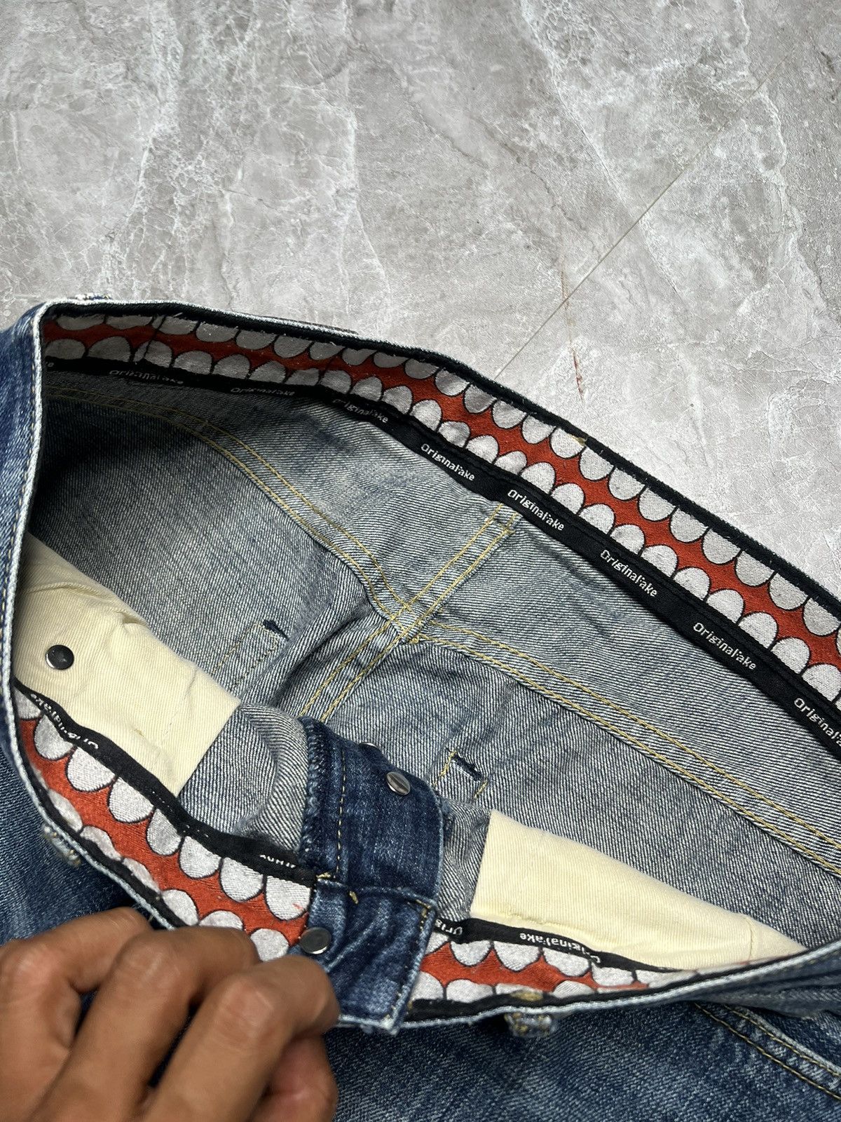 Original Fake Kaws x Original Fake S/S 11 Distressed Selvedge Jeans Size US 34 / EU 50 - 10 Thumbnail