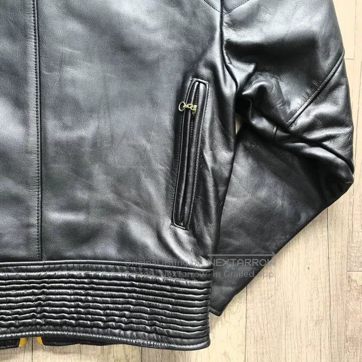 Schott Schott Thick castrated cowhide stand-up collar motorcycle Size US M / EU 48-50 / 2 - 9 Thumbnail