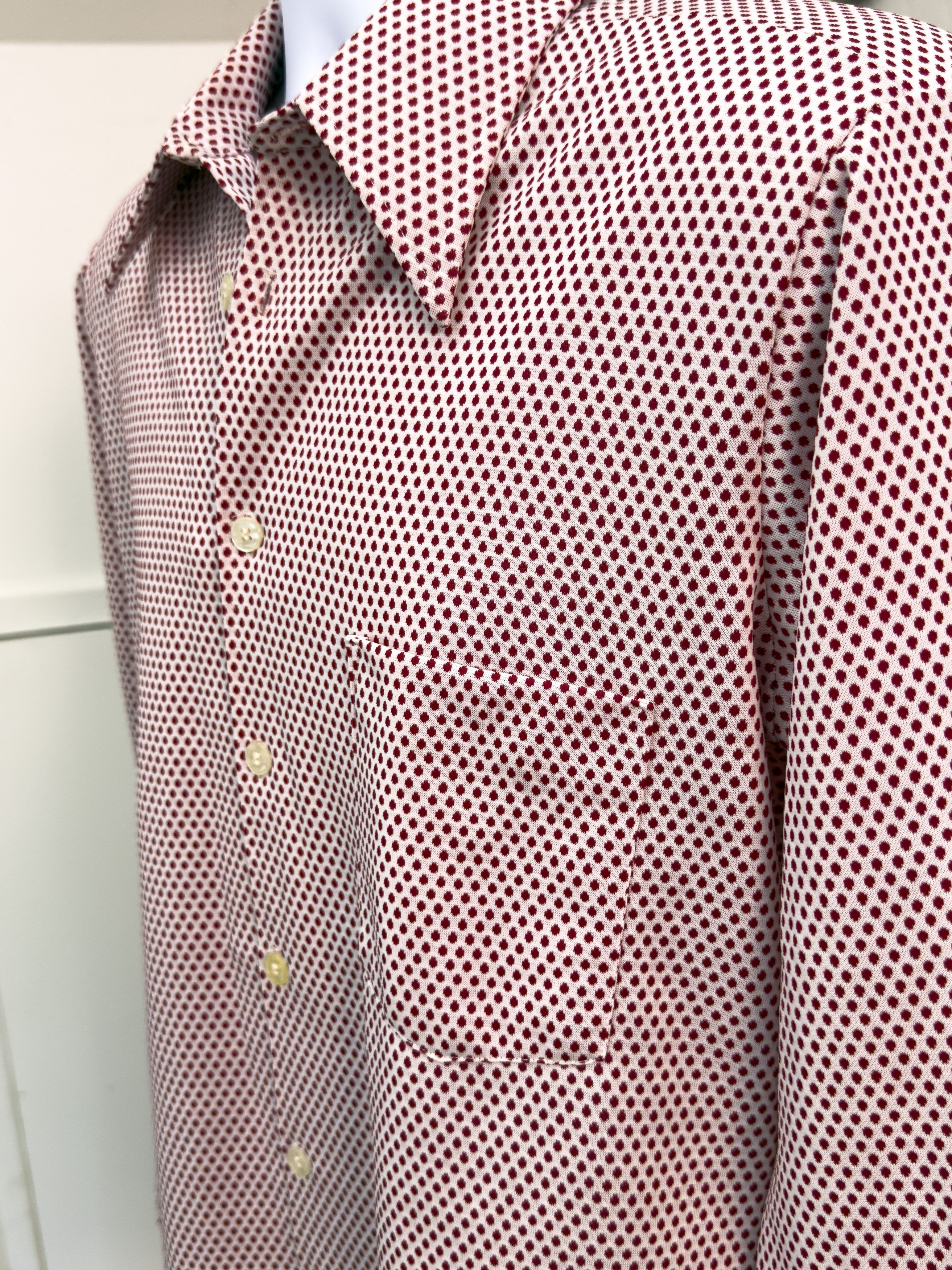 Van Heusen Vintage Van Heusen 70s Red Polka Dot Long Sleeve Button Up Size US L / EU 52-54 / 3 - 2 Thumbnail
