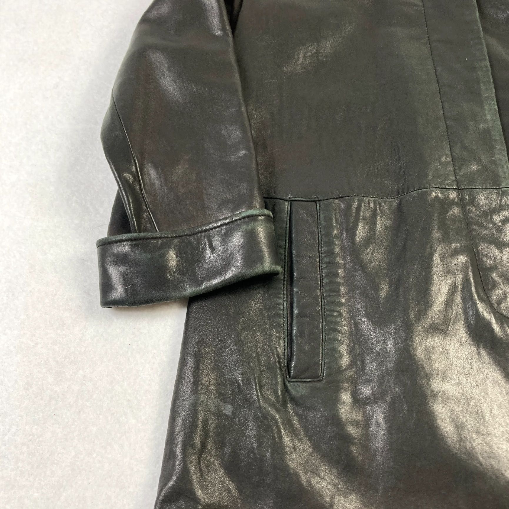 Vintage VINTAGE Tibor Leather Jacket Women's Small Black Button Up Mid-Length Lined Long Sleeve Jacket Size S / US 4 / IT 40 - 2 Thumbnail
