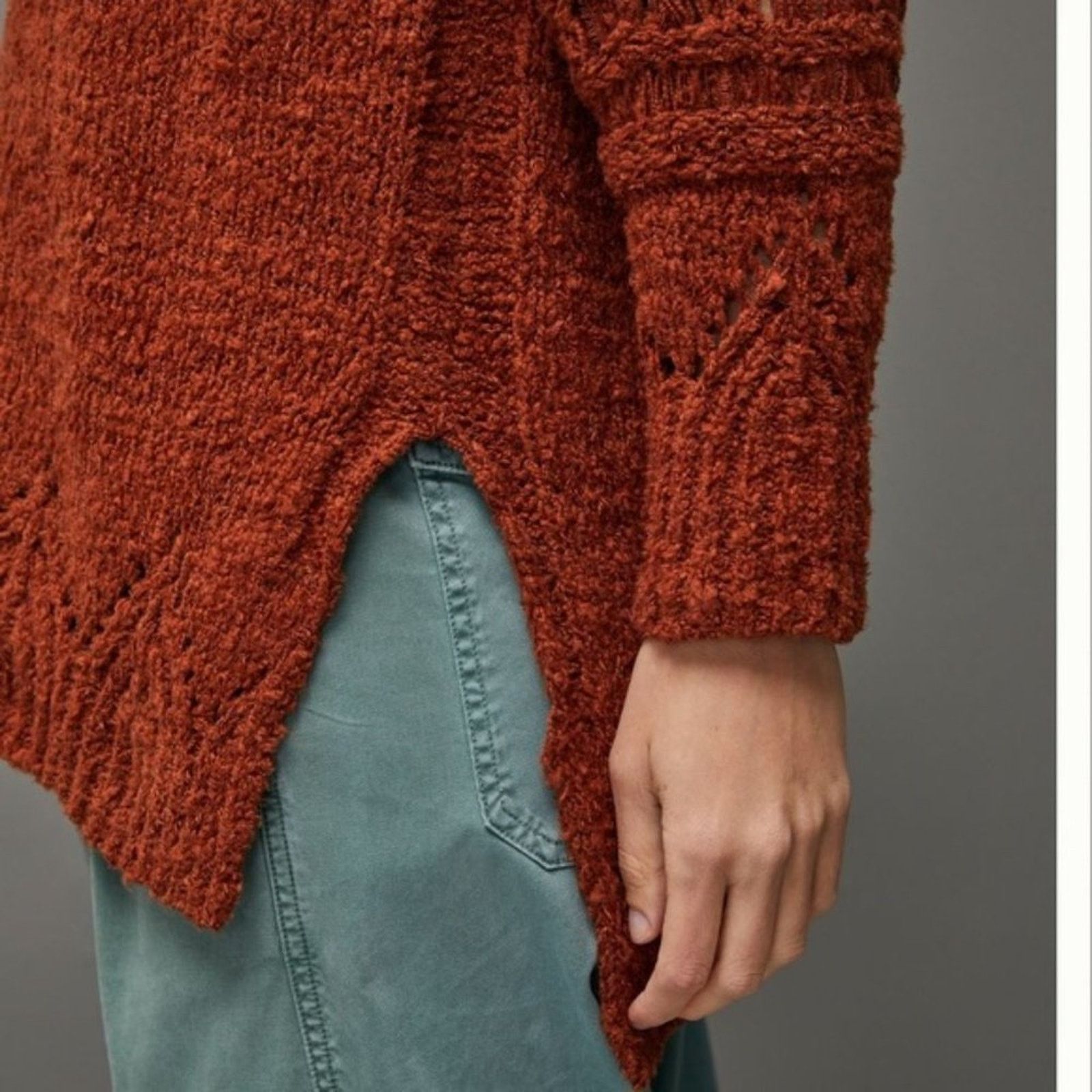 Anthropologie Anthropologie Cedar Pilcro Pointelle Tunic Sweater Size XS / US 0-2 / IT 36-38 - 4 Thumbnail