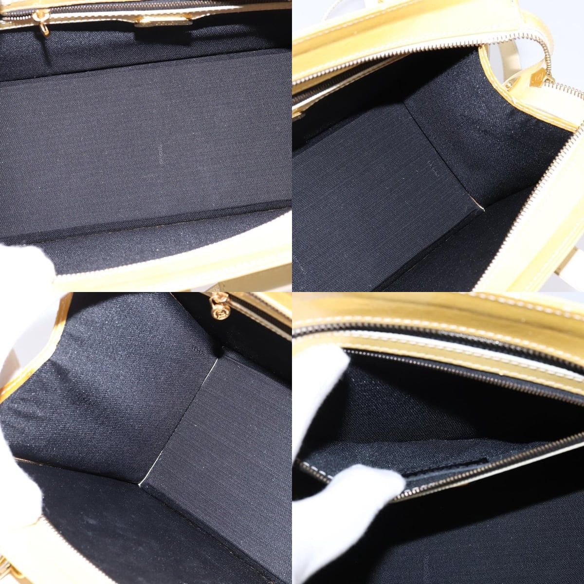 Fendi FENDI Hand Bag Patent Leather Yellow Gold Size ONE SIZE - 12 Thumbnail