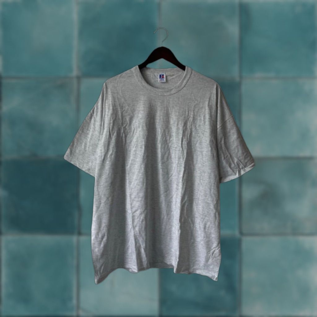 Russell Athletic VINTAGE Russell Athletic T-Shirt Mens XXL Deadstock NWOT 90s Made in USA Gray Cotton Blend Crew Neck Short Sleeve 90s Mens Size US XXL / EU 58 / 5 - 1 Thumbnail