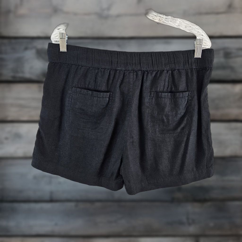 Vintage VINTAGE: No (skip) Caslon Women's Shorts Solid Black Linen Rayon Blend Caslon shorts M Black Casual Pull On 2.5" Inseam Women Size 32" / US 10 / IT 46 - 1 Thumbnail