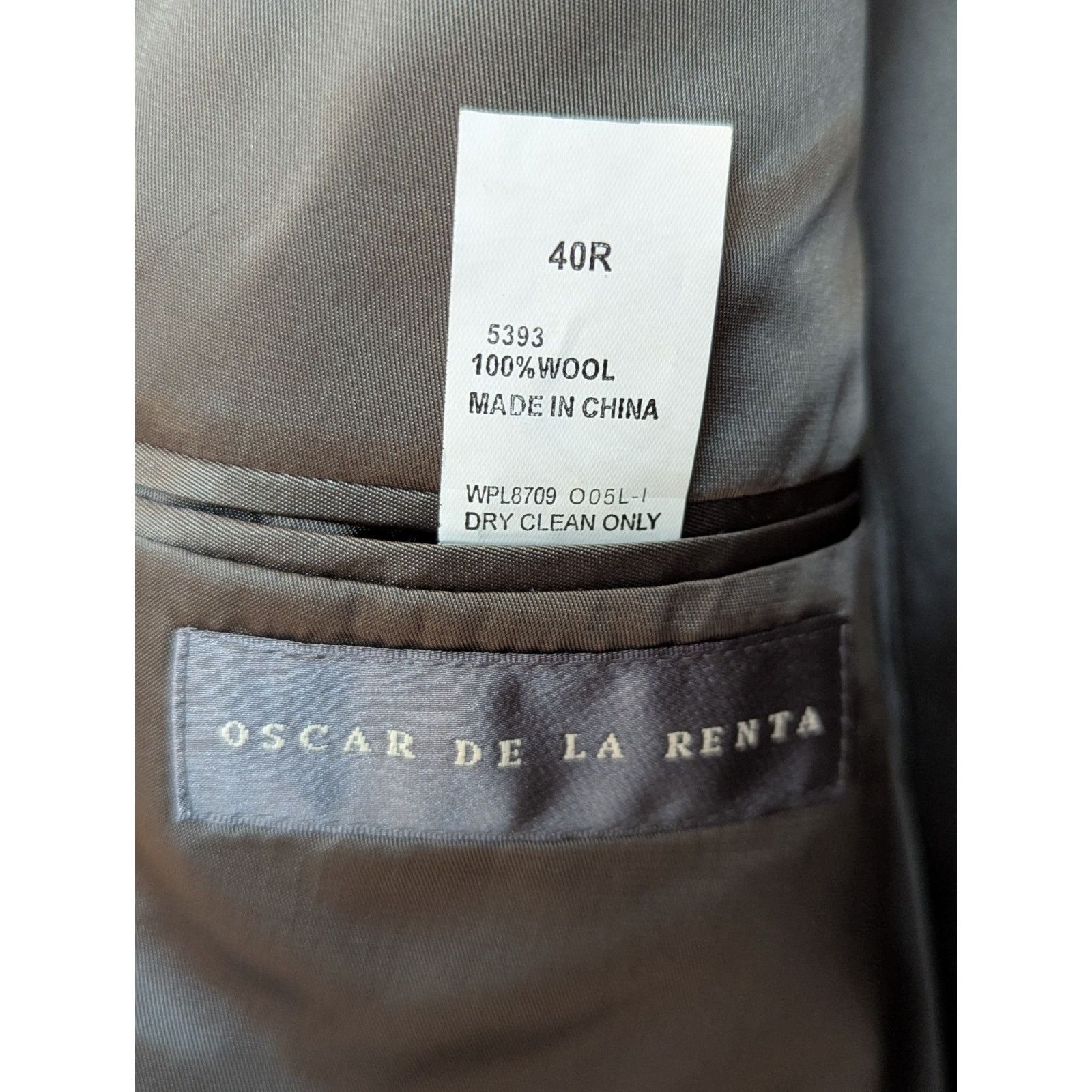 Oscar De La Renta 40R Brown 100% Wool Light Plaid 2 Button Notch Lapel Blazer Size 40R - 6 Thumbnail