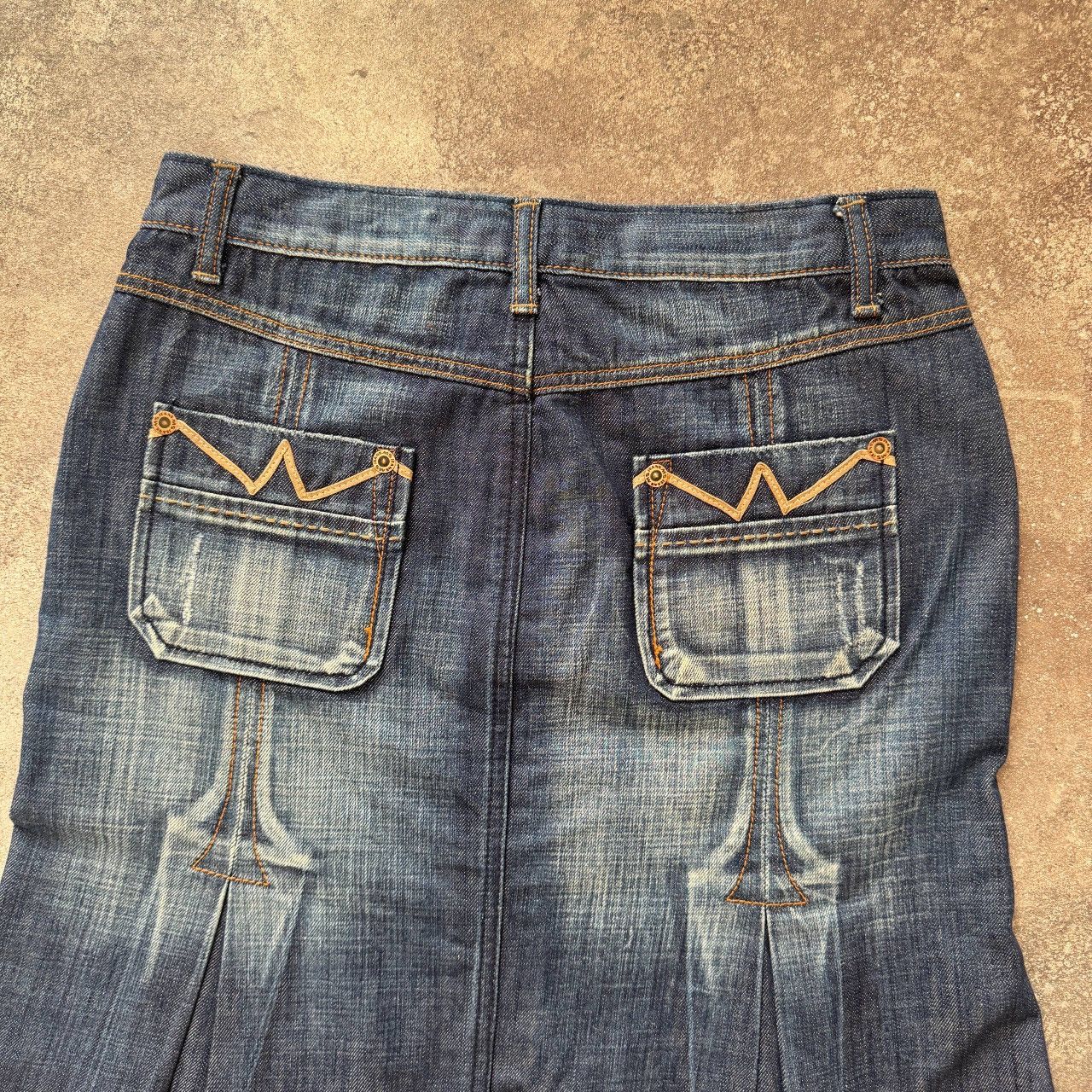 20471120 Diesel Style Vintage Y2K Washed Denim Skirt Size 28" / US 6 / IT 42 - 8 Thumbnail