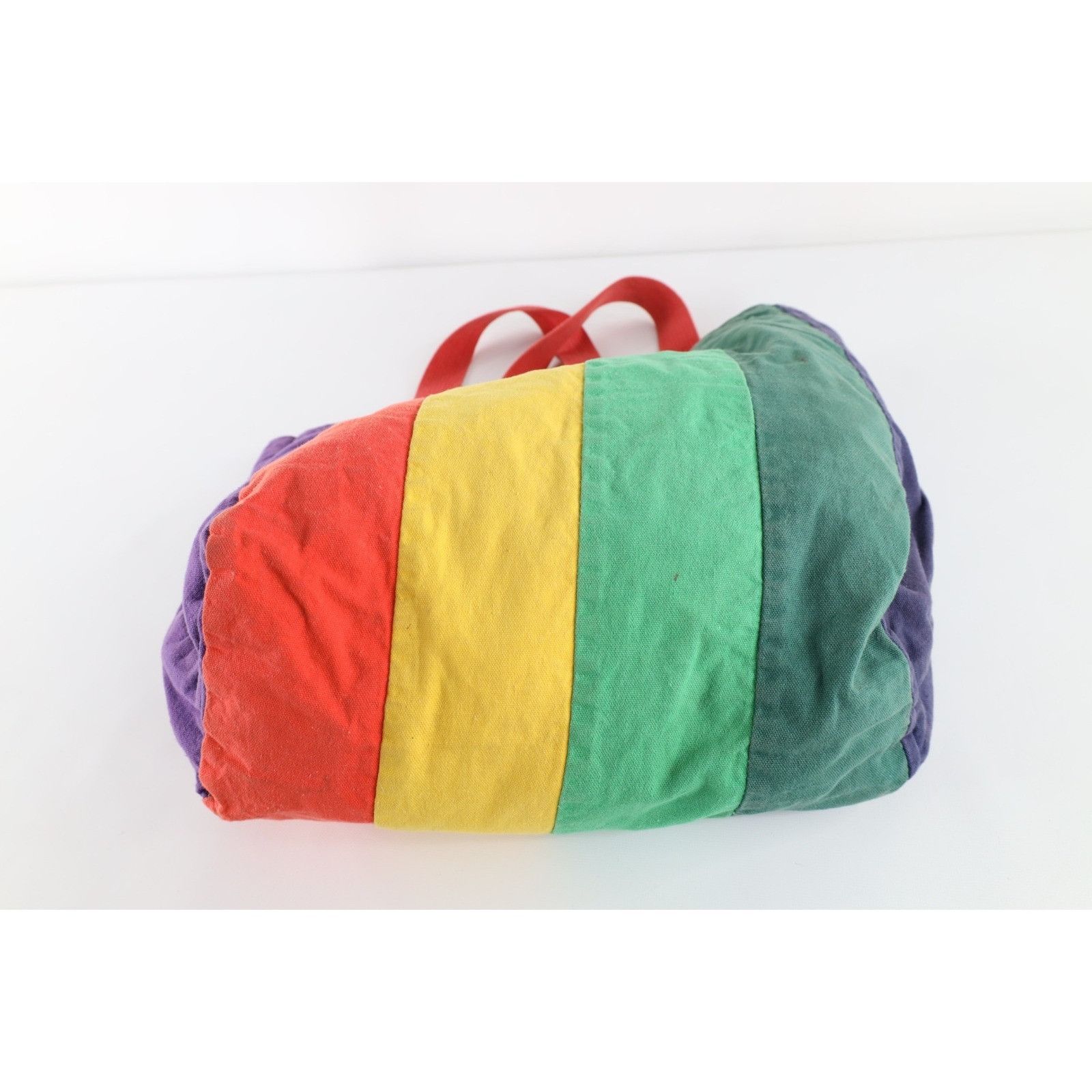 Vintage Vintage 90s Streetwear Rainbow Striped Lined Canvas Tote Bag Size ONE SIZE - 11 Thumbnail