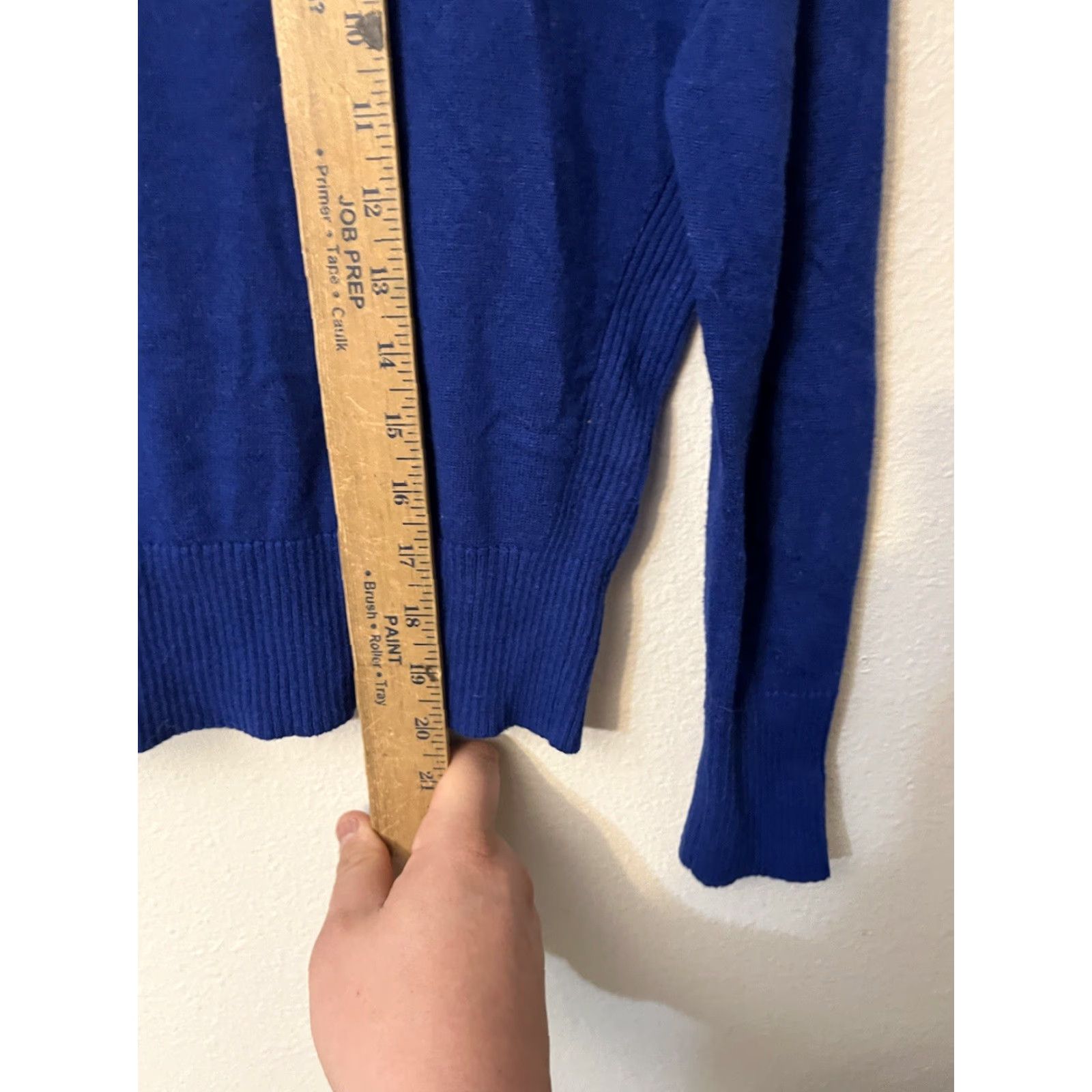 White House Black Market White House Black Market Shirt Womens S Blue Turtleneck Ribbed Long Sleeve Sweater Size S / US 4 / IT 40 - 4 Thumbnail