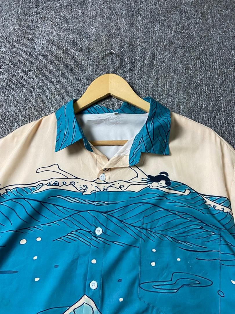 Japanese Brand Hardaddy Hawaiian Shark Graphic Shirts (202) Size US L / EU 52-54 / 3 - 6 Thumbnail