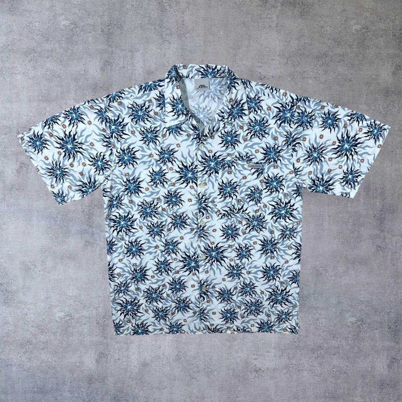 No Fear No Fear Hawaiian Tribal Floral Surfer Skater Graphic Button-Up Shirt L XL Cotton Vintage Casual Men Size US L / EU 52-54 / 3 - 2 Thumbnail