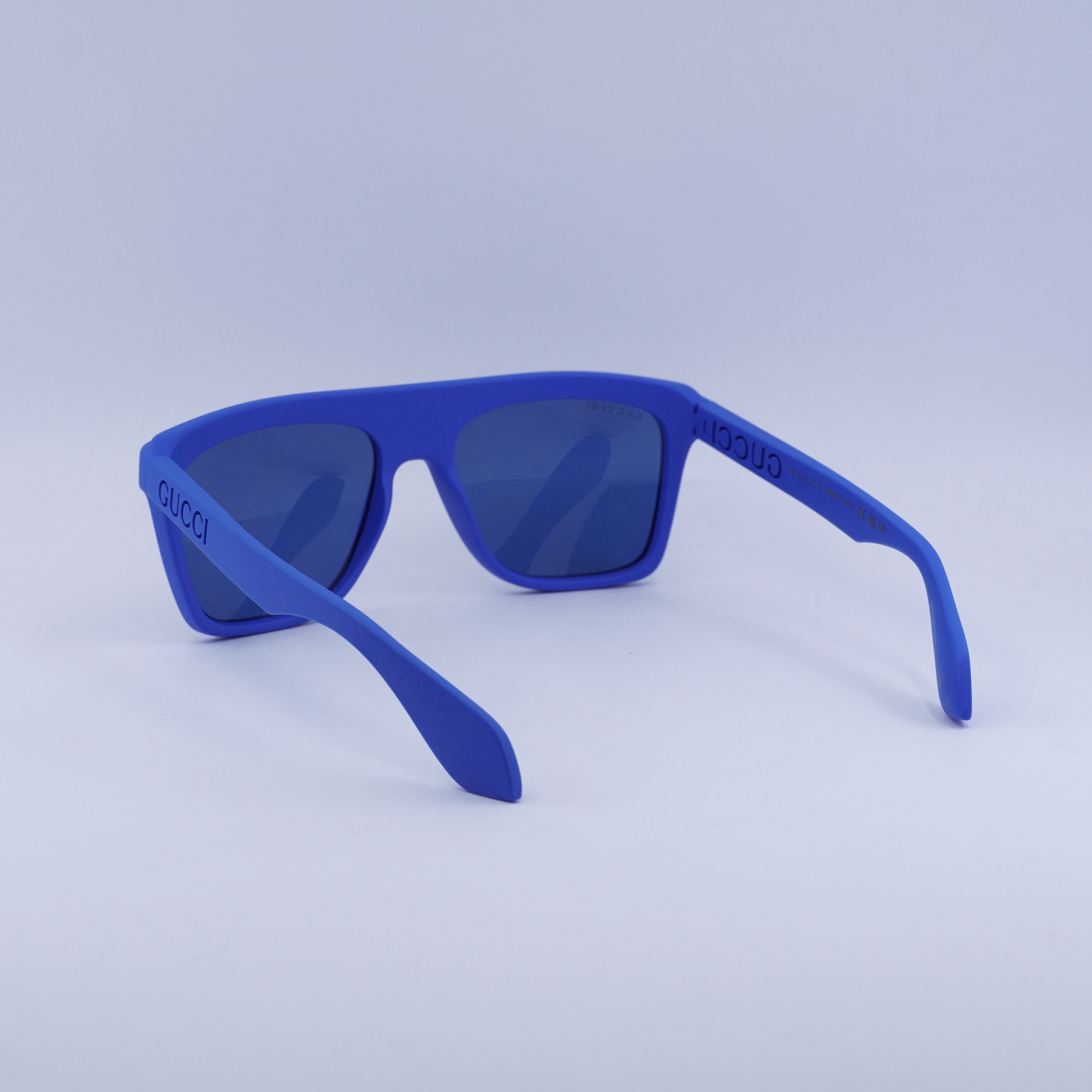 Gucci 🕶️ New Gucci GG1570S 004 Sunglasses - Matte Blue Frame Size ONE SIZE - 6 Thumbnail