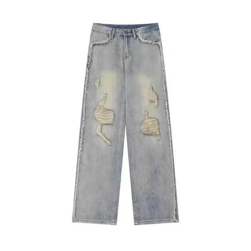 Japanese Brand Straight and loose ripped jeans Size US 32 / EU 48 - 5 Thumbnail
